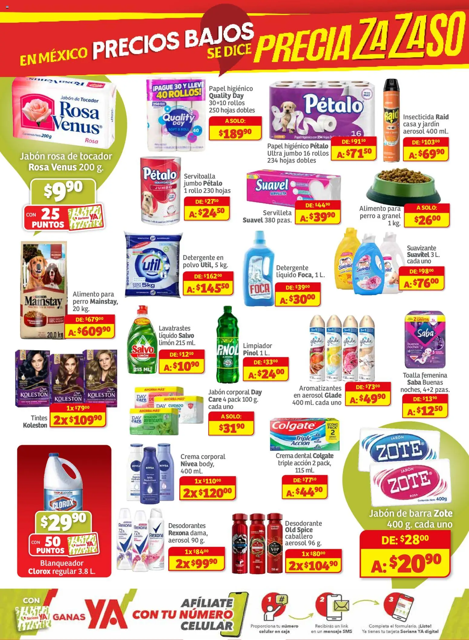 Nuevas ofertas de Soriana válidas en toda la República Mexicana desde el 18.11.2025. ¡Encuentra las mejores ofertas en Soriana - Pesito Valedor Mercado: Edo Mex, Valle De México, Gro, Hgo, Mor, Pue, Qto, Tlax, Ver! | Página: 7 | Productos: Suavizante, Limpiador, Toalla, Barra