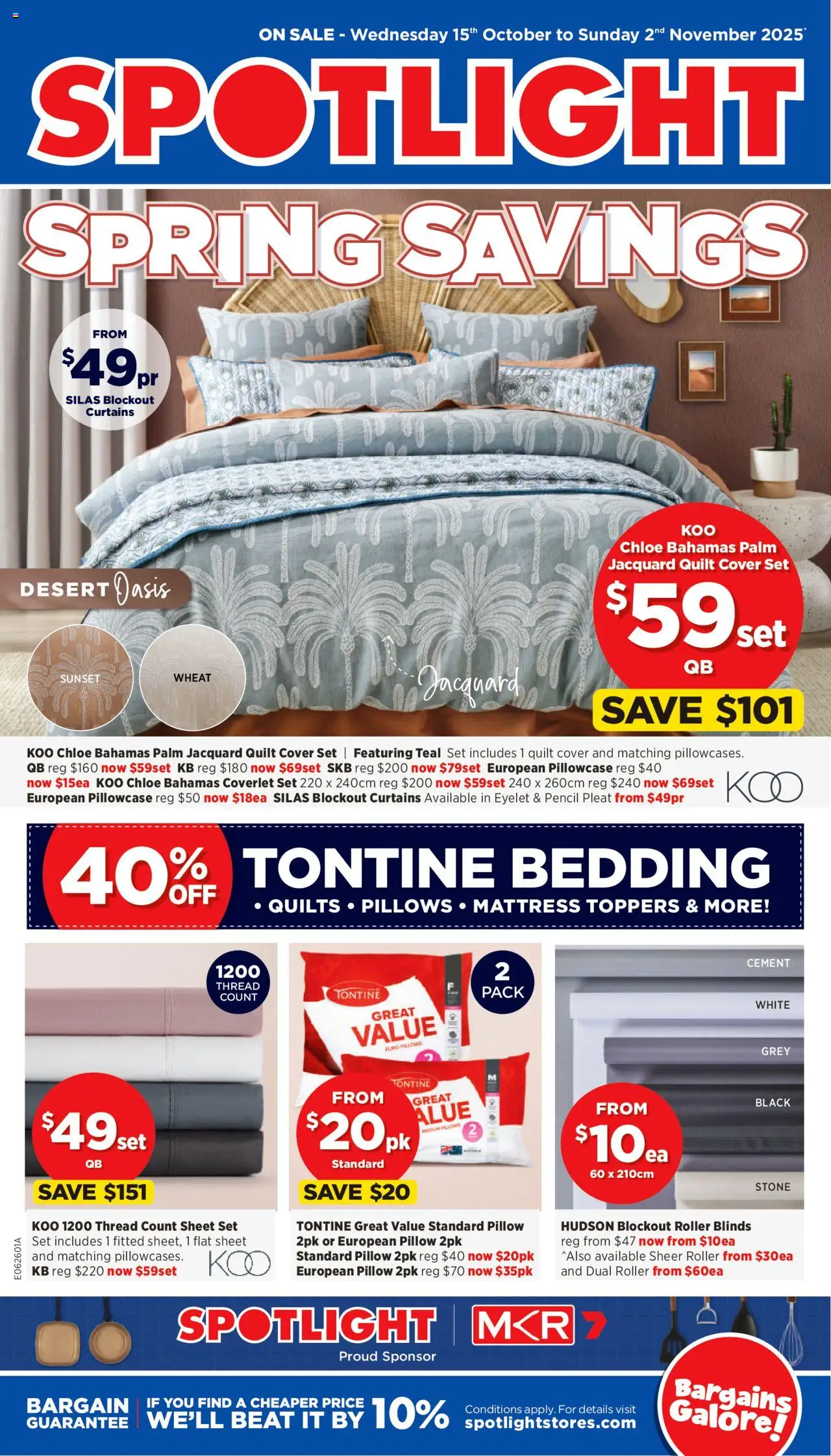 Spotlight catalogue - valid from 15.10.2025 | Page: 1 | Products: Blinds, Wheat, Pencil, Pillow