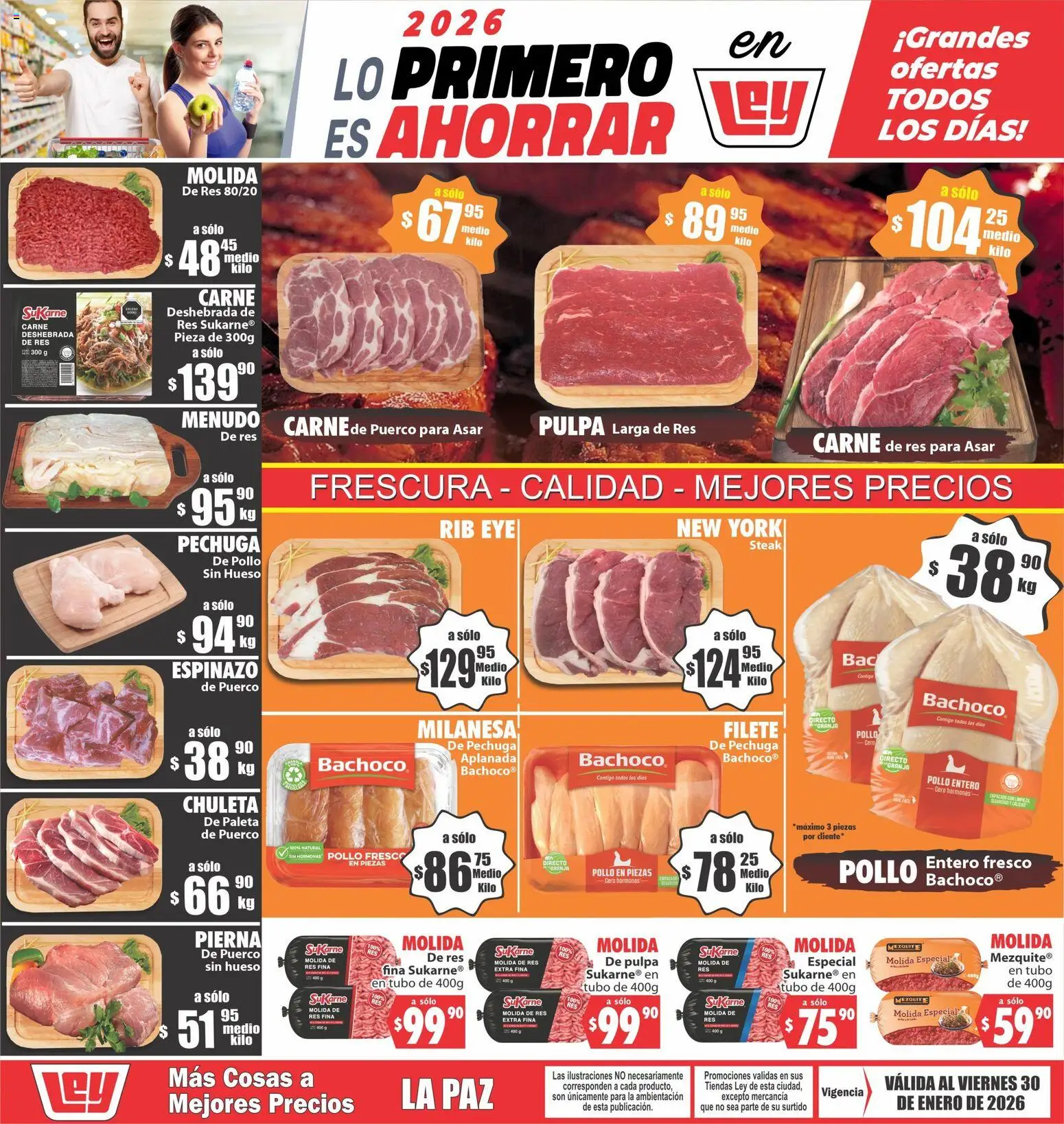 Nuevas ofertas de Casa Ley válidas en toda la República Mexicana desde el 27.01.2026. ¡Encuentra las mejores ofertas en Casa Ley folleto Frescura, calidad, mejores precios! | Página: 1 | Productos: Pollo, Milanesa, Paleta, Res