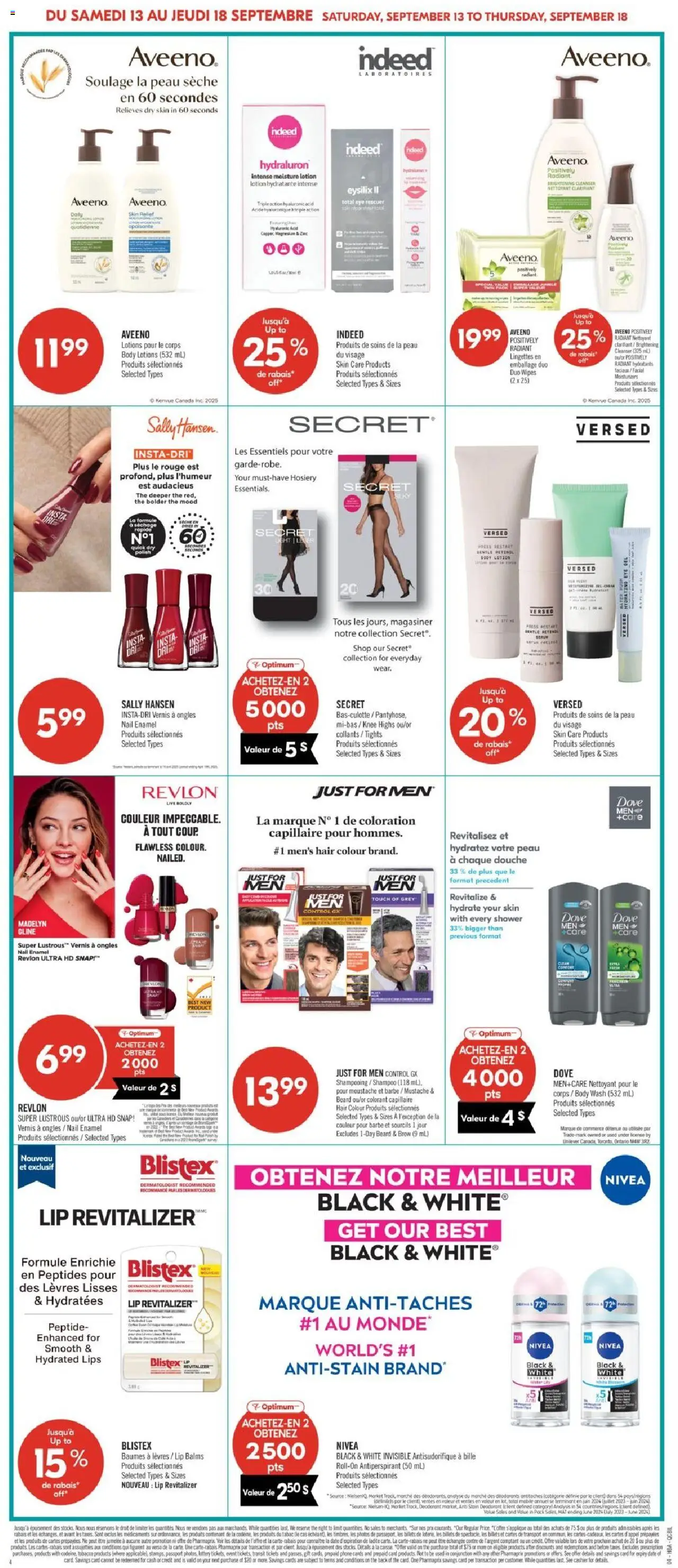 Pharmaprix flyer valid from 13.09.2025 | Page: 12 | Products: Tights, Phone, Antiperspirant, Shower