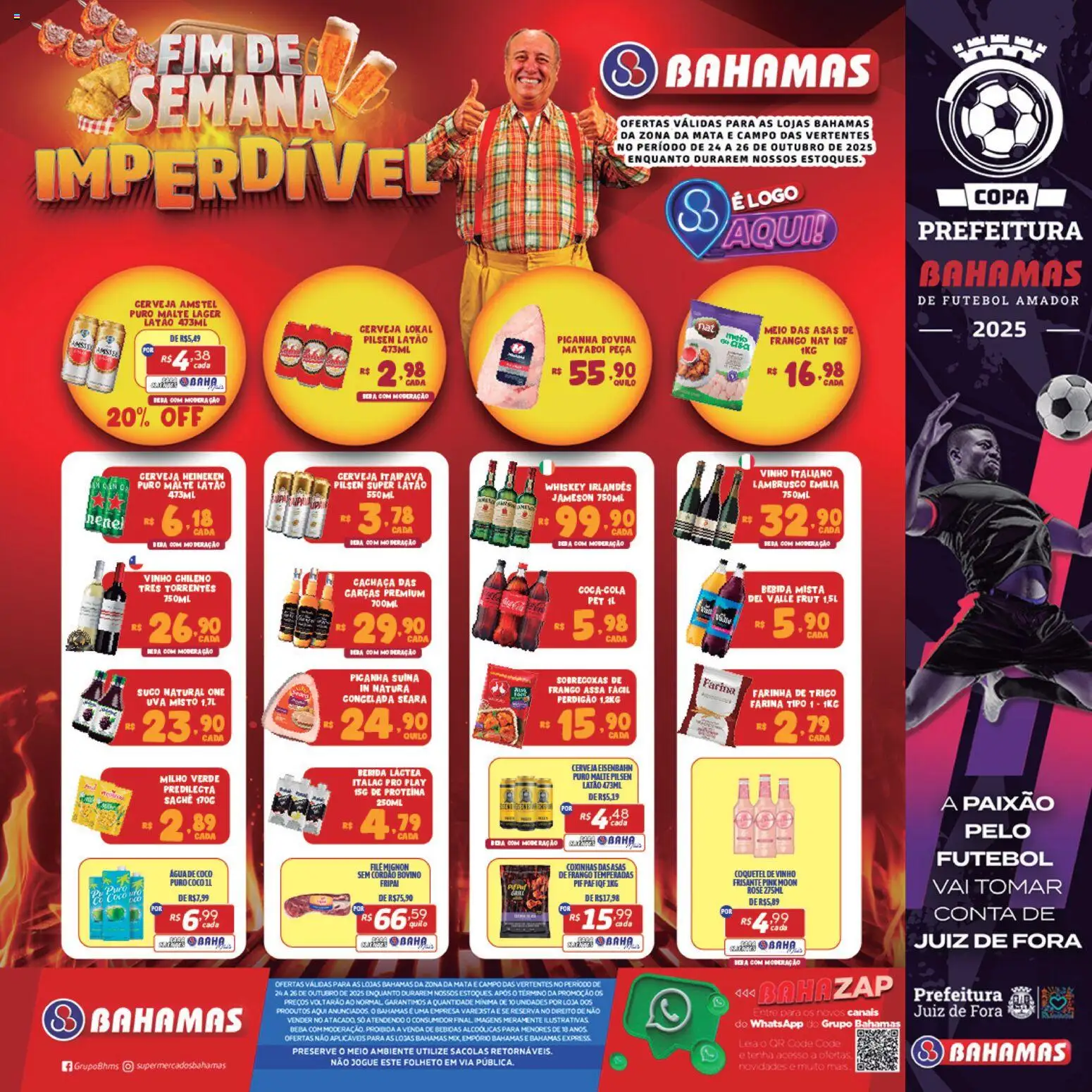Bahamas Supermercados Folheto - válido de 24.10.2025 | Página: 1 | Produtos: Eisenbahn, Suco, Copa, Frango