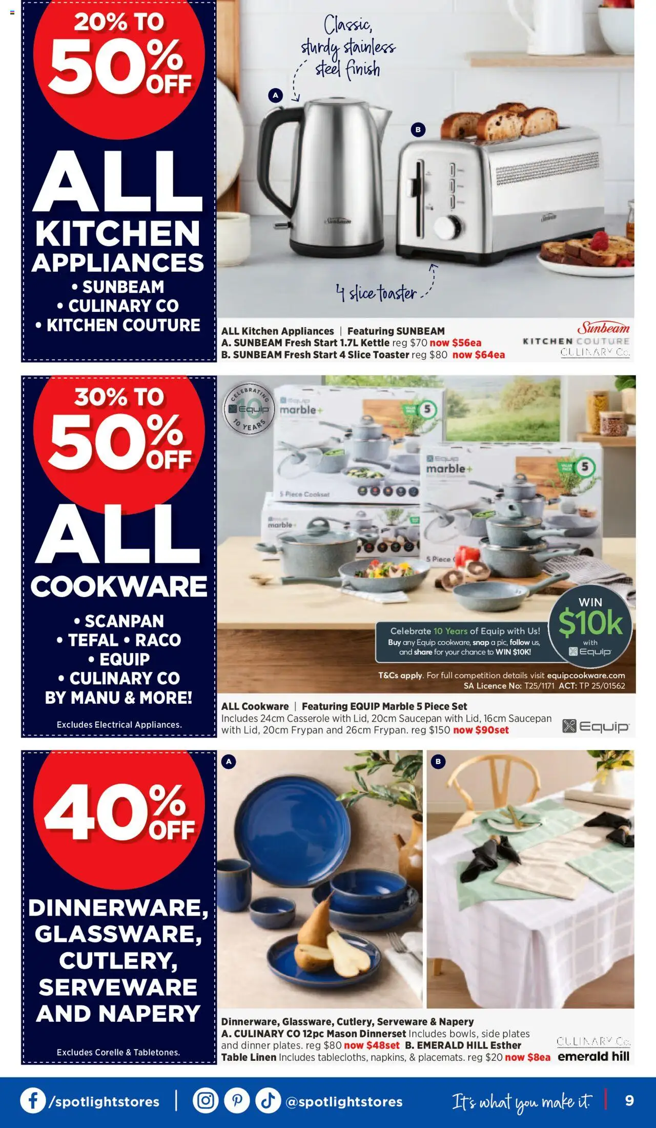 Spotlight catalogue - valid from 07.08.2025 | Page: 9 | Products: Table, Emerald, Kettle, Toaster