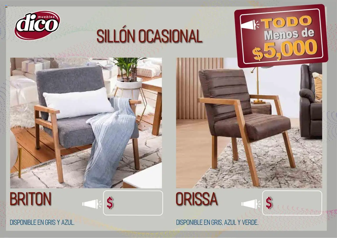 Nuevas ofertas de Muebles Dico válidas en toda la República Mexicana desde el 12.02.2025. ¡Encuentra las mejores ofertas en Muebles Dico catálogo Todo Menos! | Página: 32 | Productos: Sillón