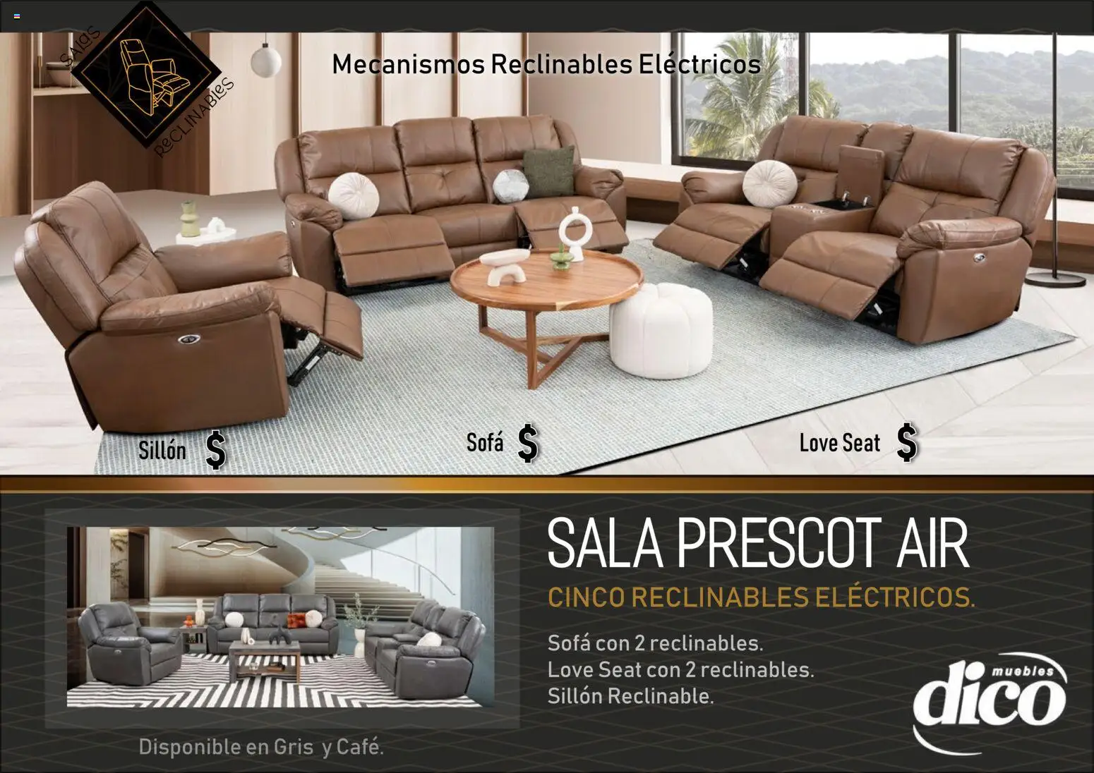 Nuevas ofertas de Muebles Dico válidas en toda la República Mexicana desde el 01.01.2026. ¡Encuentra las mejores ofertas en Muebles Dico catálogo Salas reclinables! | Página: 21 | Productos: Sofá, Sillón