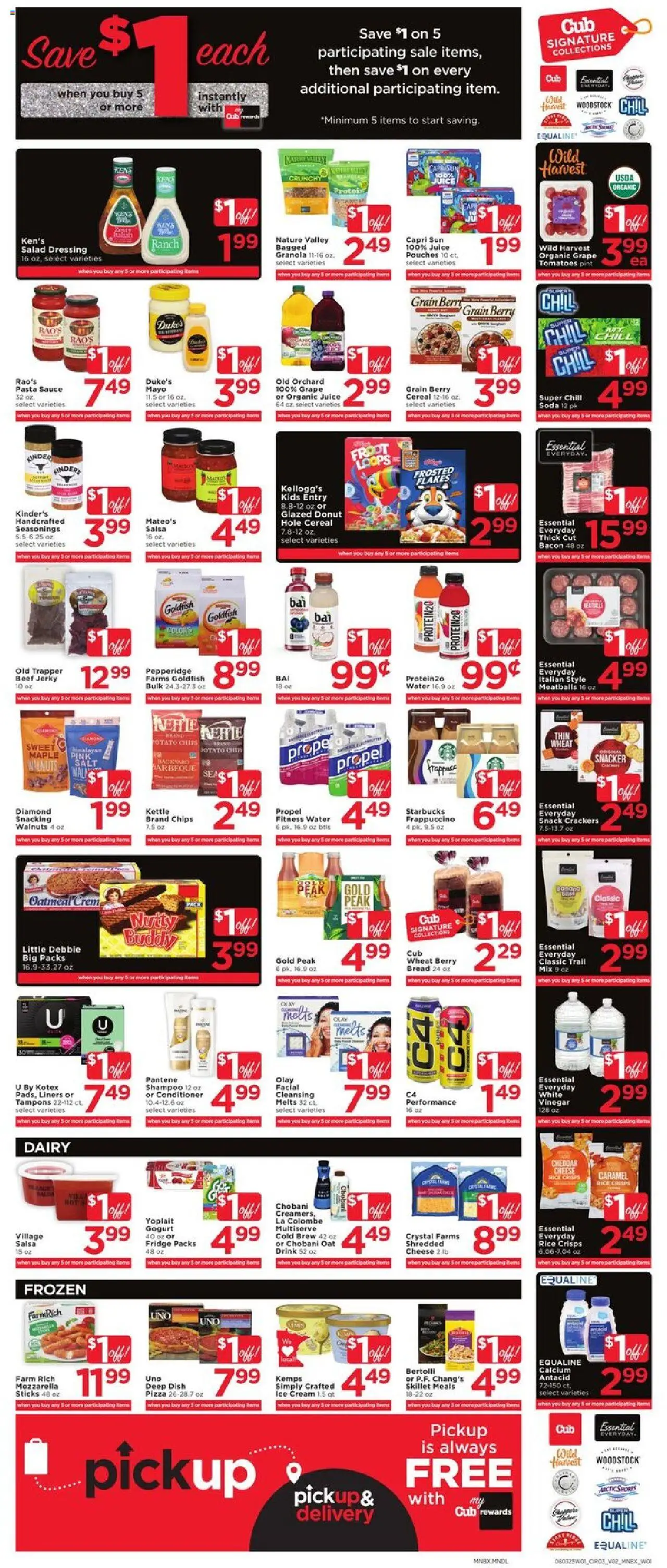 Cub Foods Weekly Ad - valid from 03.08.2025 | Page: 5 | Products: Bread, Rice, Chips, Cream