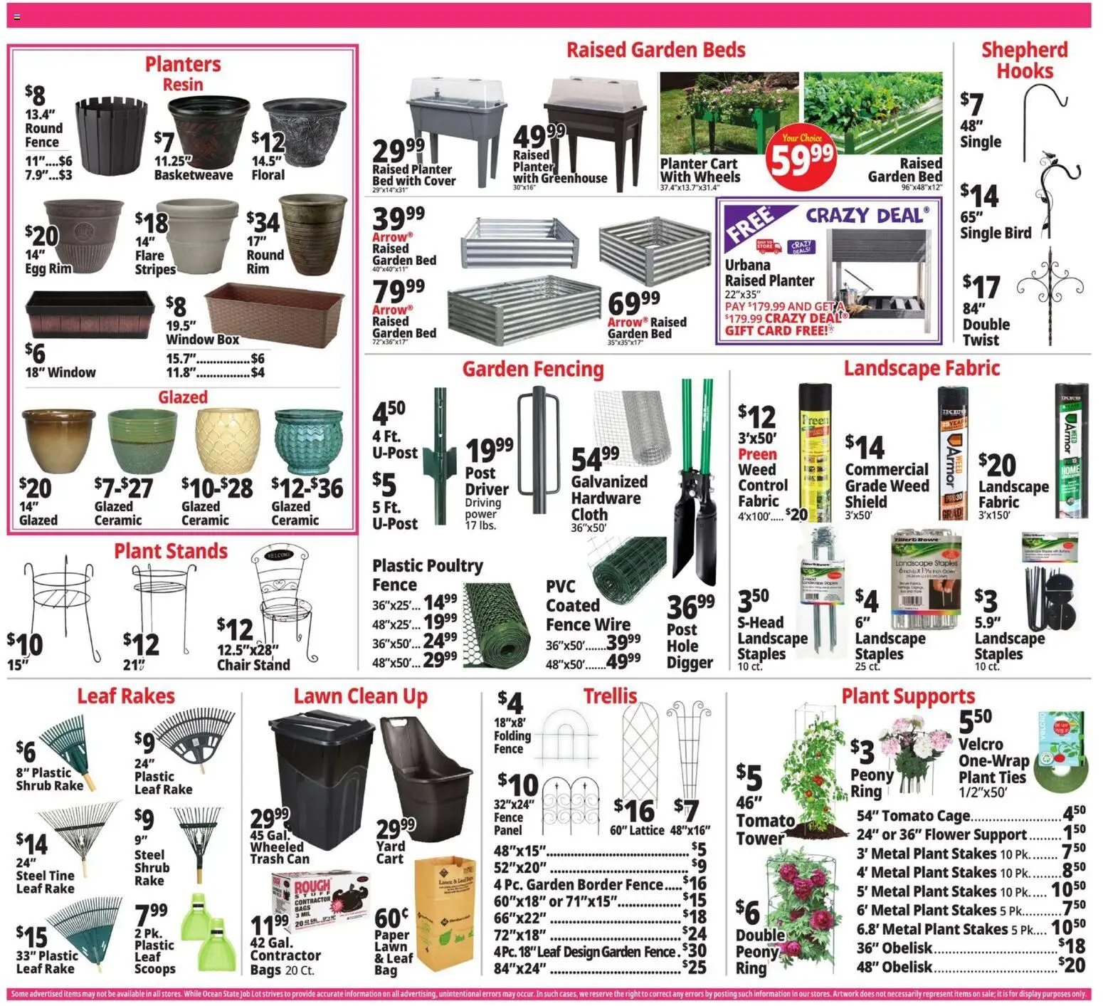Ocean State Job Lot Weekly Ad - valid from 02.04.2026 | Page: 5 | Products: Rake, Digger, Chair, Ring