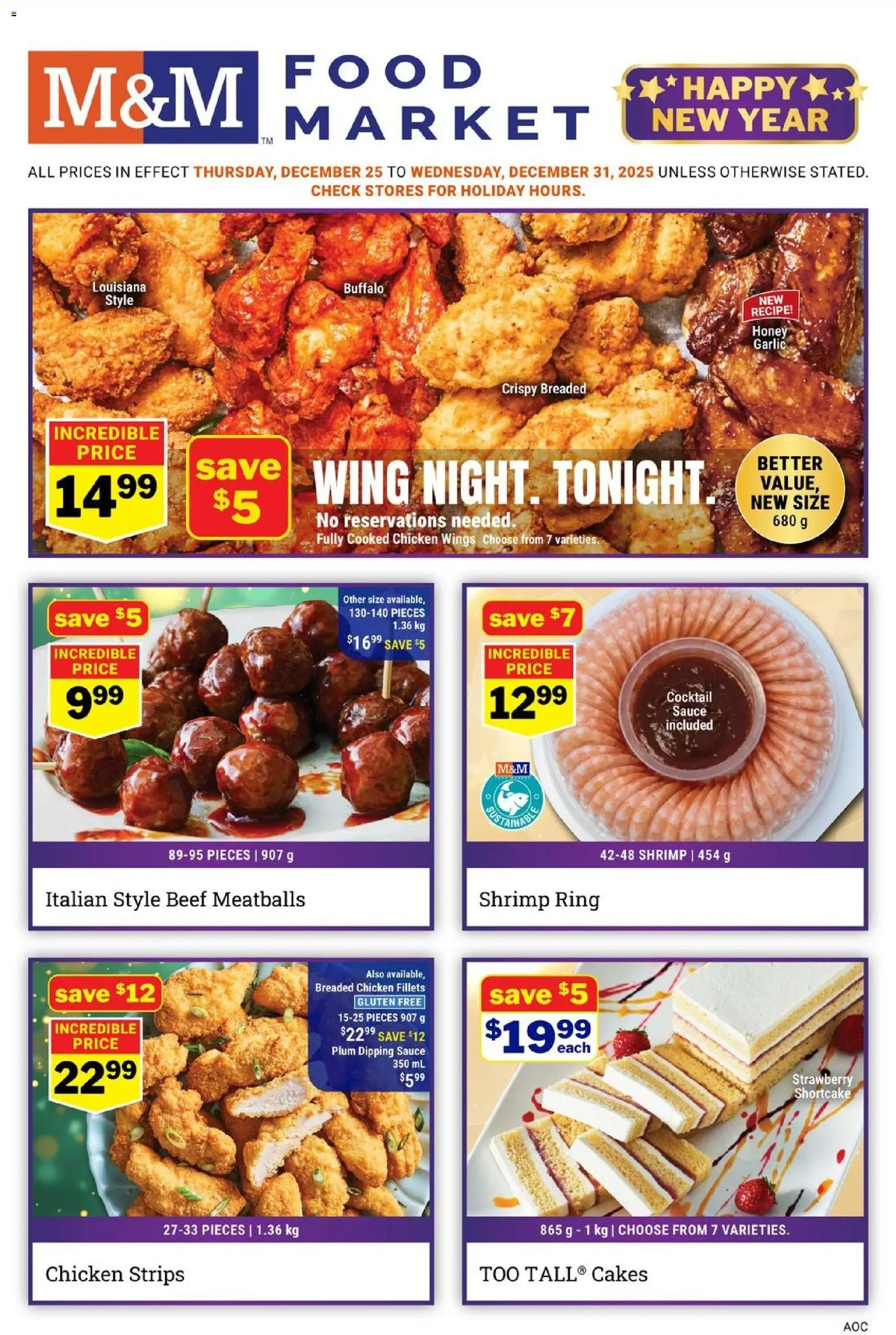 M&M Food Market flyer valid from 25.12.2025 | Page: 1 | Products: Beef, Chicken wings, Chicken