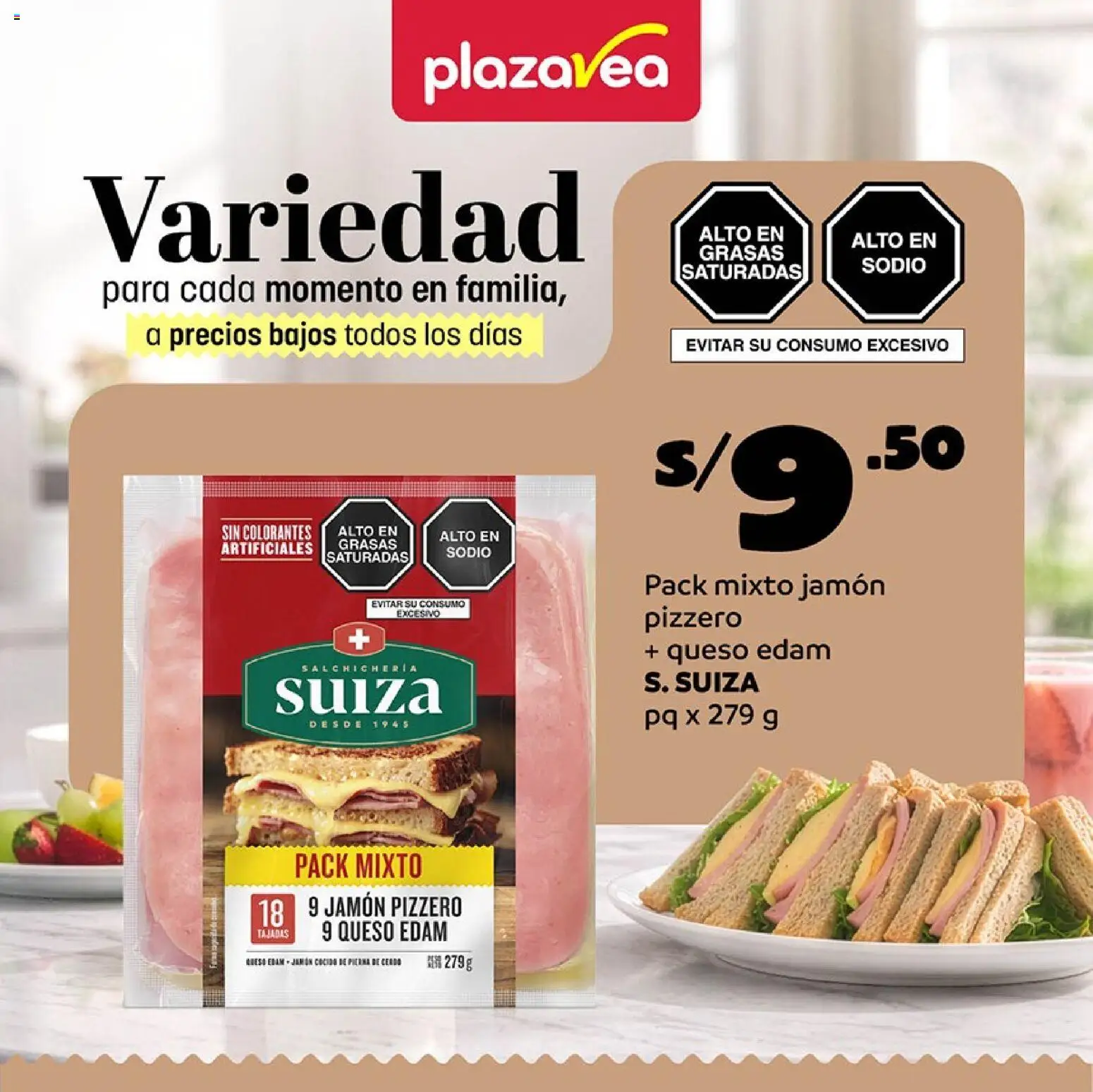 Catálogo Plaza Vea válido desde 27.04.2026 | Página: 1 | Productos: Queso, Jamón