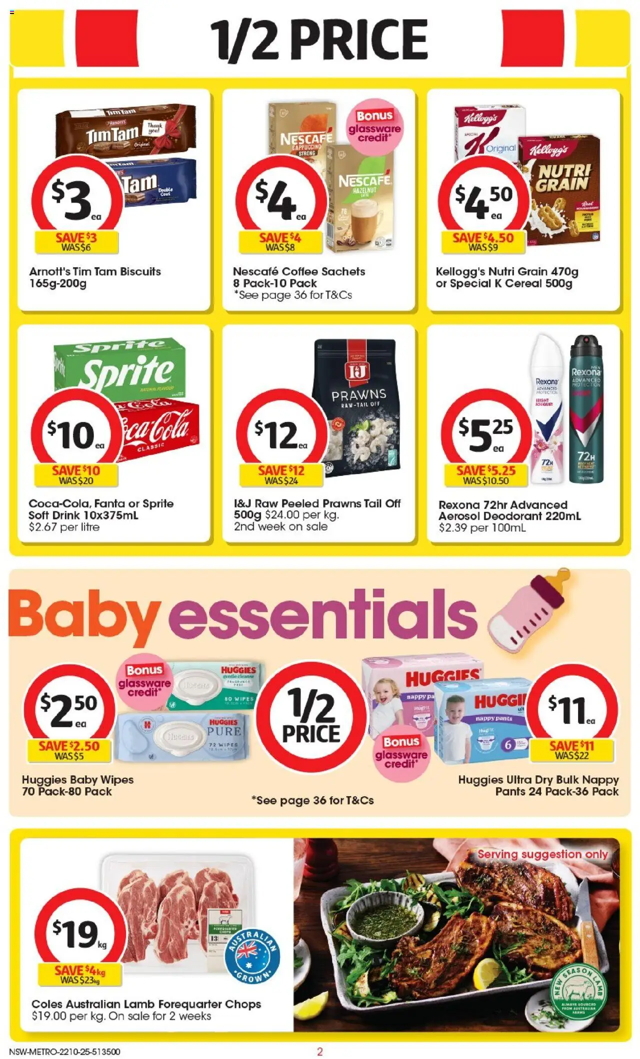 Coles catalogue - valid from 22.10.2025 | Page: 2 | Products: Coffee, Lamb, Pants, Nescafe