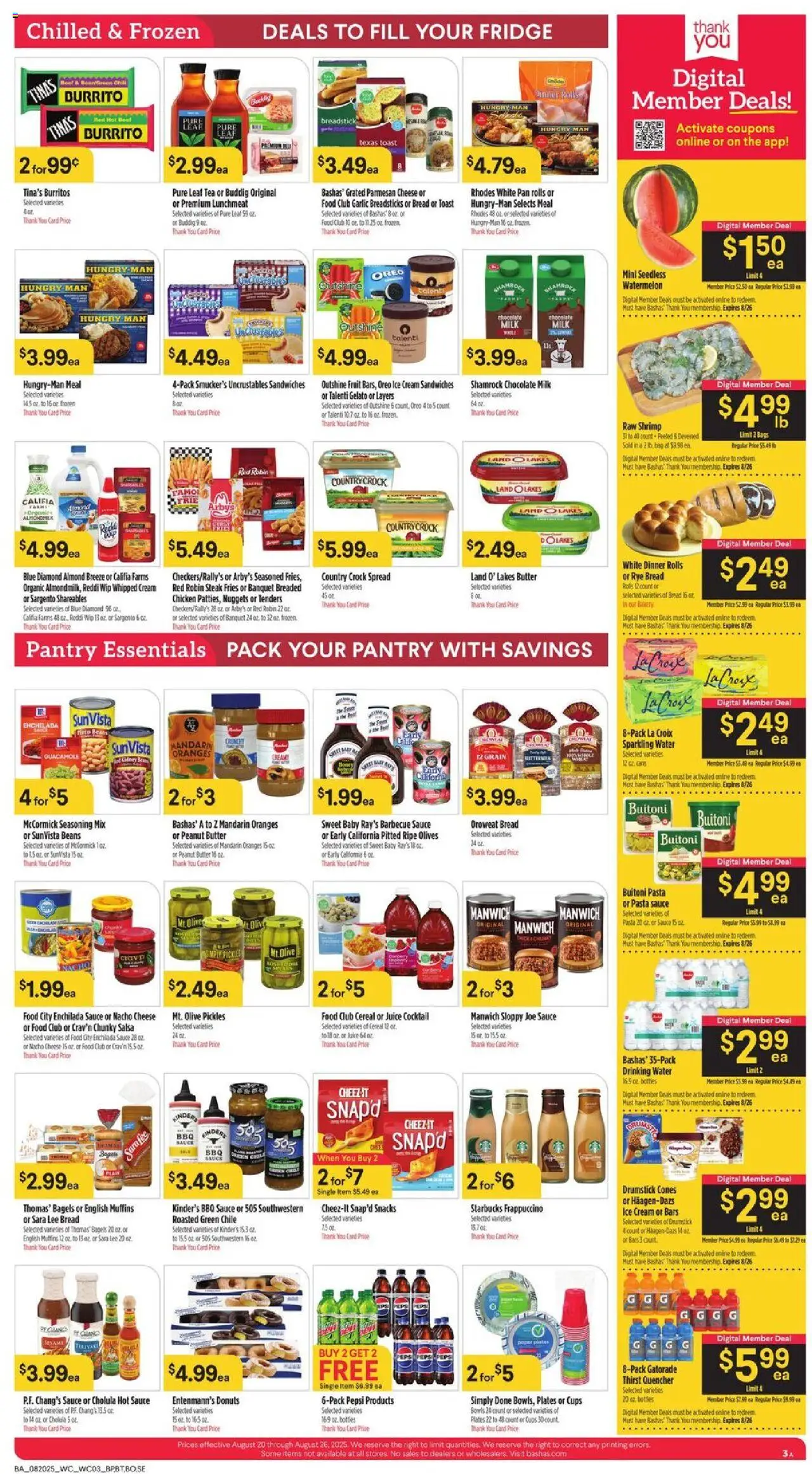 Basha's Weekly Ad - valid from 20.08.2025 | Page: 3 | Products: Chocolate, Cream, Sauce, Watermelon