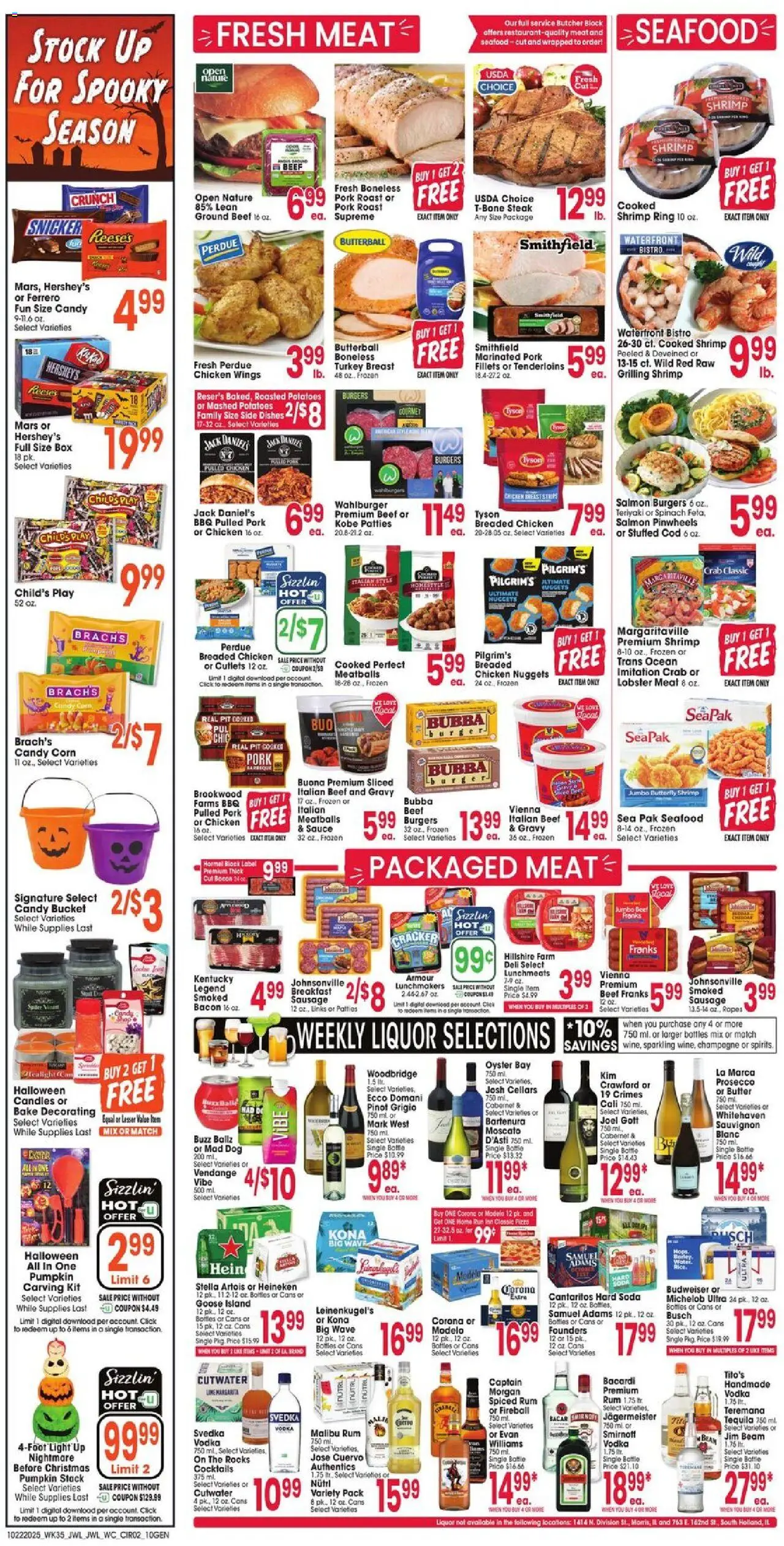 Jewel Osco Weekly Ad - valid from 22.10.2025 | Page: 2 | Products: Corn, Beef, Water, Pumpkin