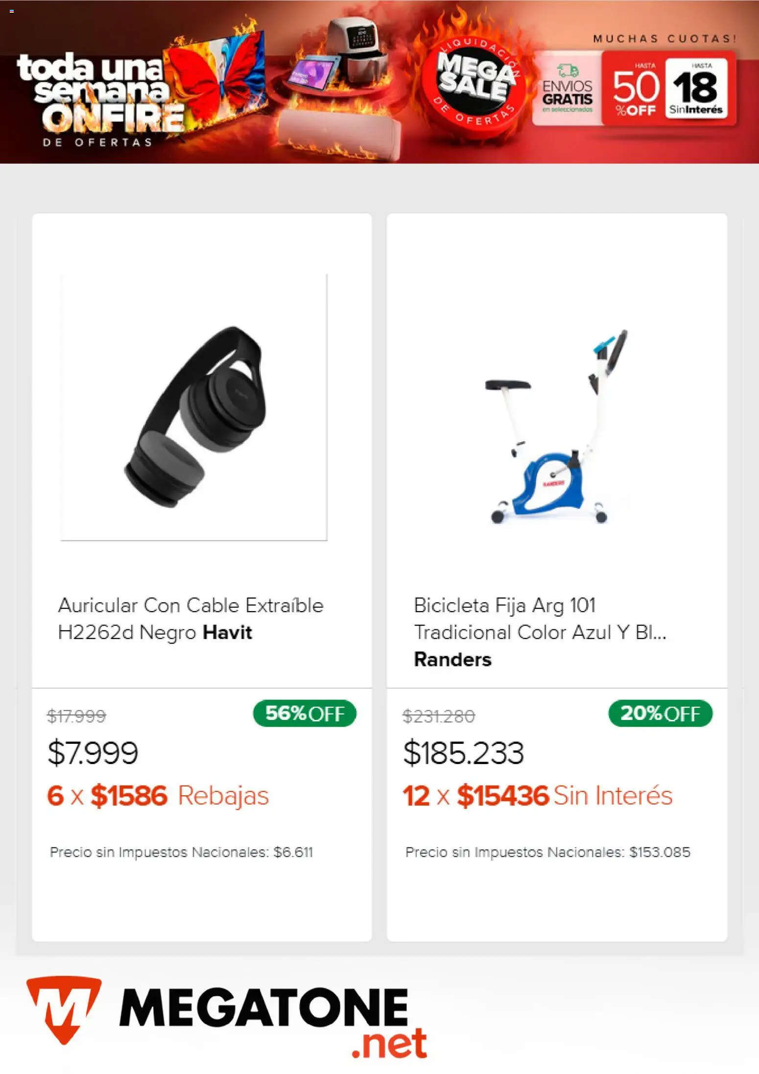 Megatone catálogo │ válido desde el 26.01.2026 | Página: 3 | Productos: Cable, Bicicleta fija
