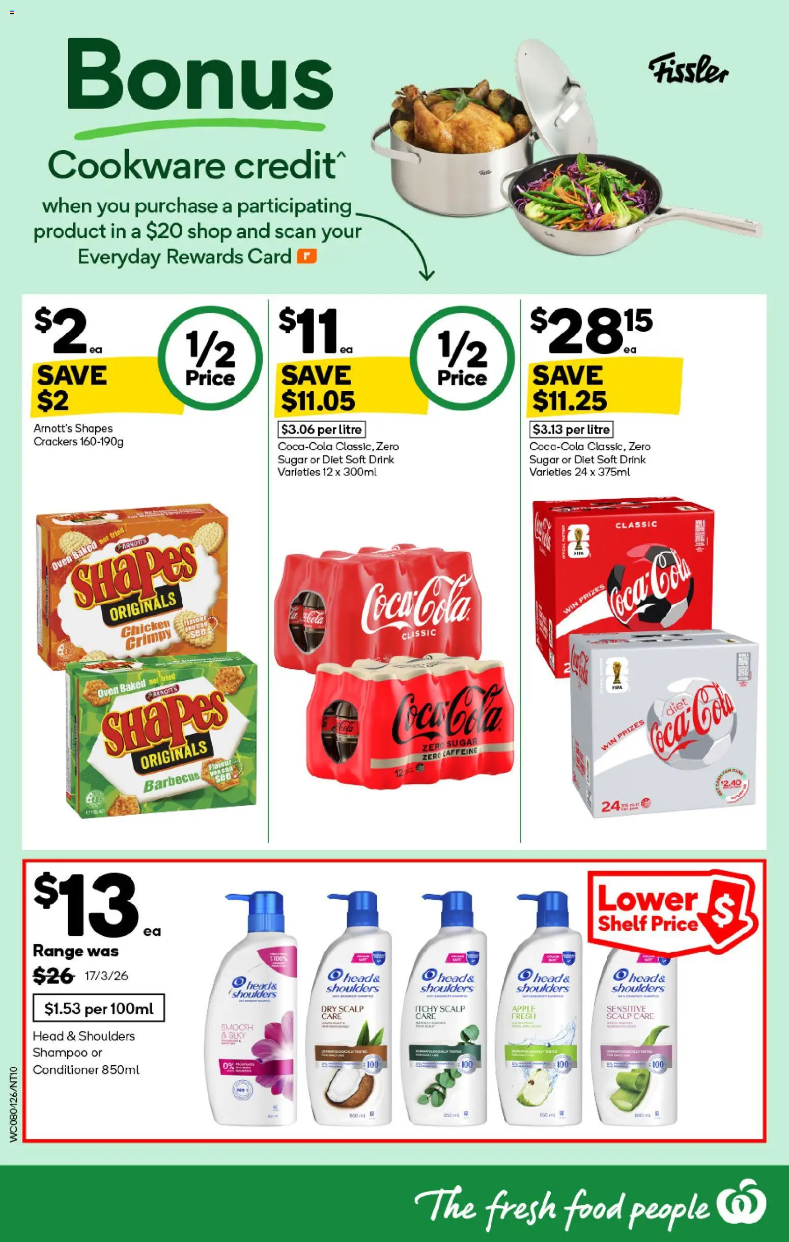 Woolworths catalogue - valid from 08.04.2026 | Page: 10 | Products: Shelf, Crackers, Chicken, Coca Cola