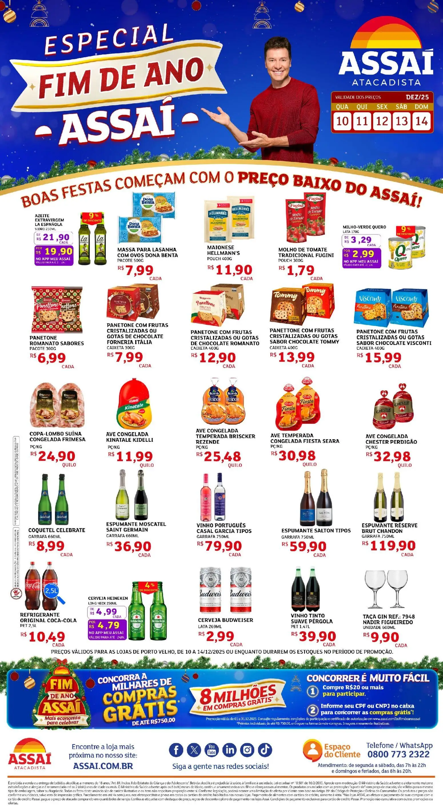 Assaí Atacadista Folheto - válido de 10.12.2025 | Página: 1 | Produtos: Pneus, Bebida, Telefone, Frutas cristalizadas