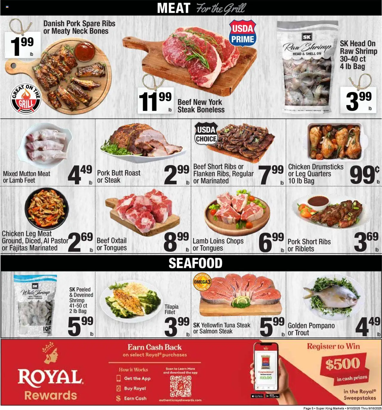 Super King - Weekly Ad - valid from 10.09.2025 | Page: 5 | Products: Beef, Seafood, Bag, Grill