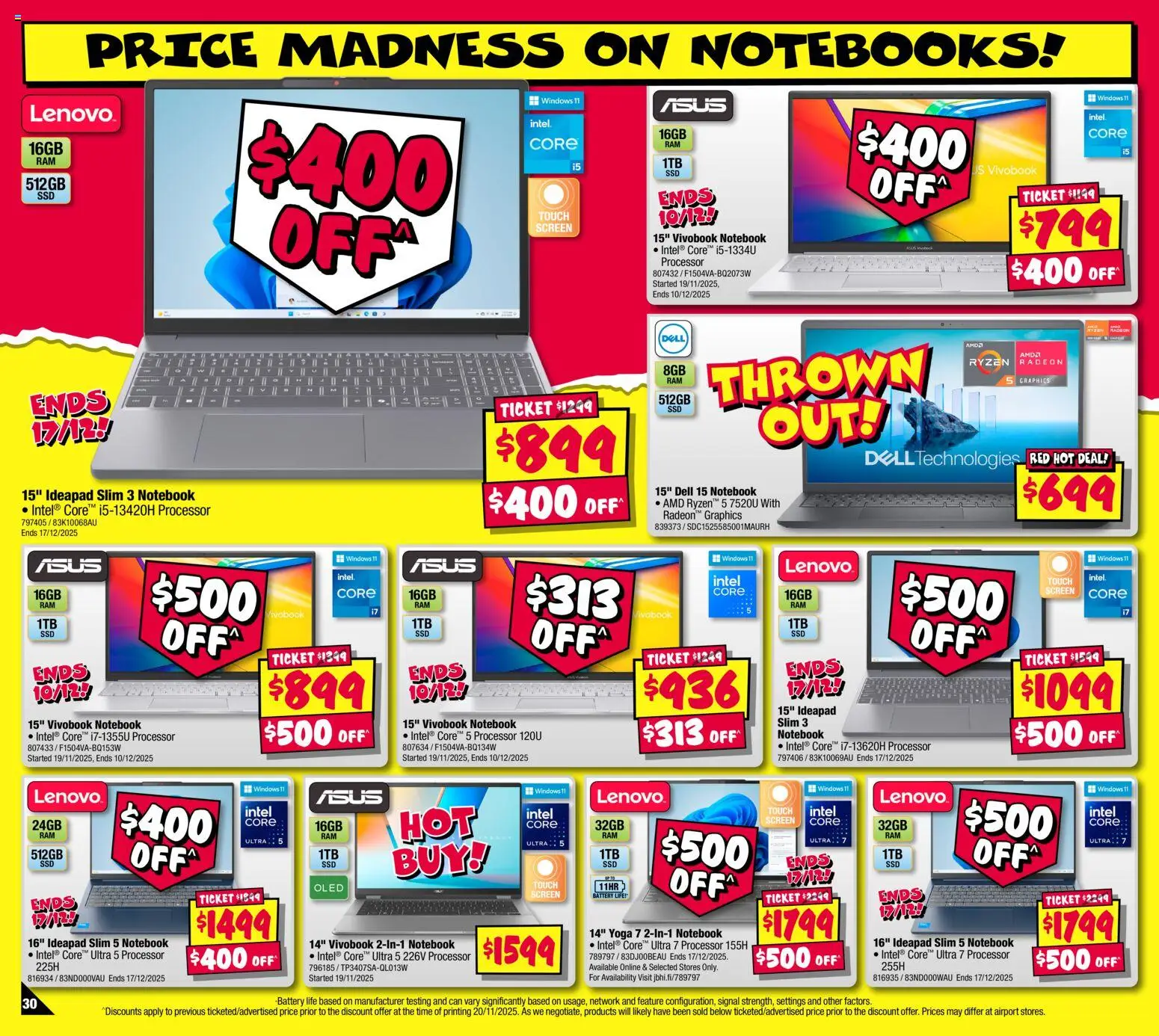 JB Hi-Fi catalogue - valid from 04.12.2025 | Page: 30 | Products: Battery, Notebook, Screen