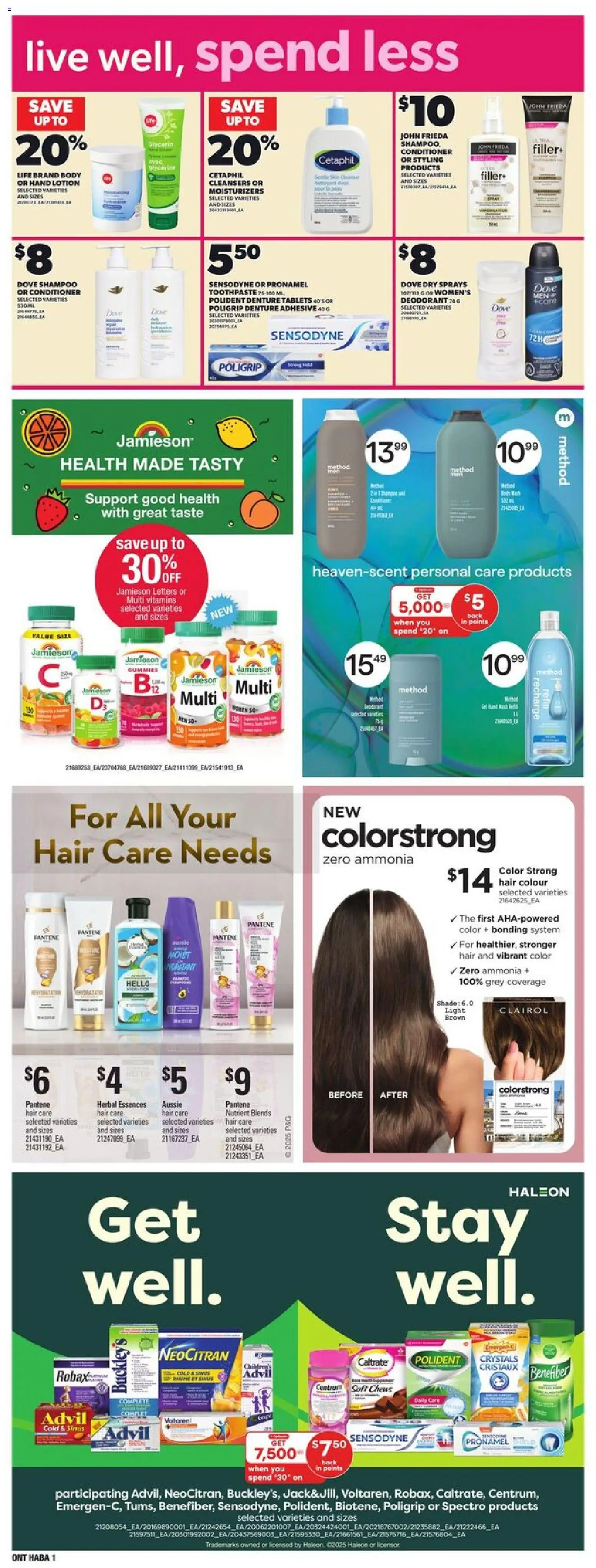 Loblaws flyer valid from 30.10.2025 | Page: 15 | Products: Shampoo, Conditioner, Deodorant, Toothpaste