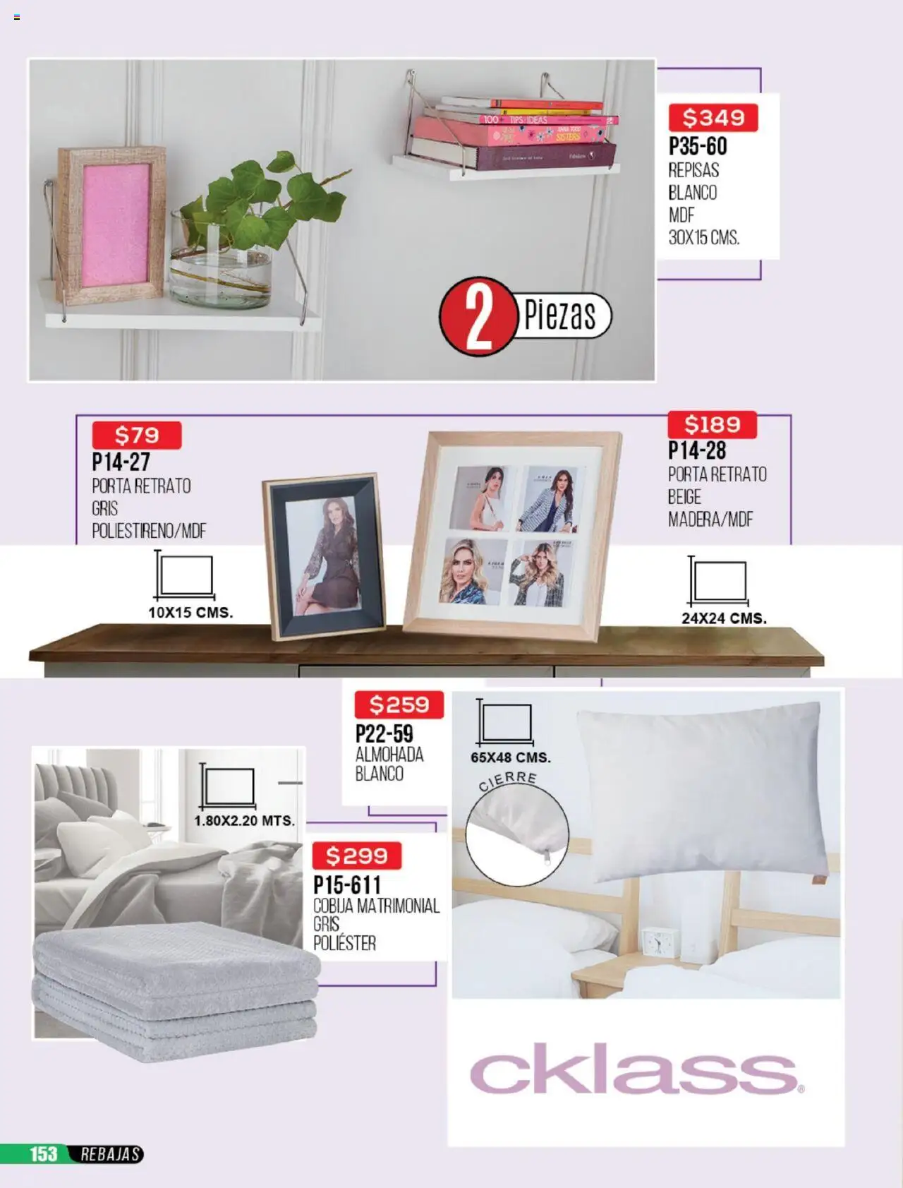 Nuevas ofertas de Cklass válidas en toda la República Mexicana desde el 23.06.2025. ¡Encuentra las mejores ofertas en Cklass catálogo Rebajas Sobre Ropa! | Página: 154 | Productos: Almohada, Cobija