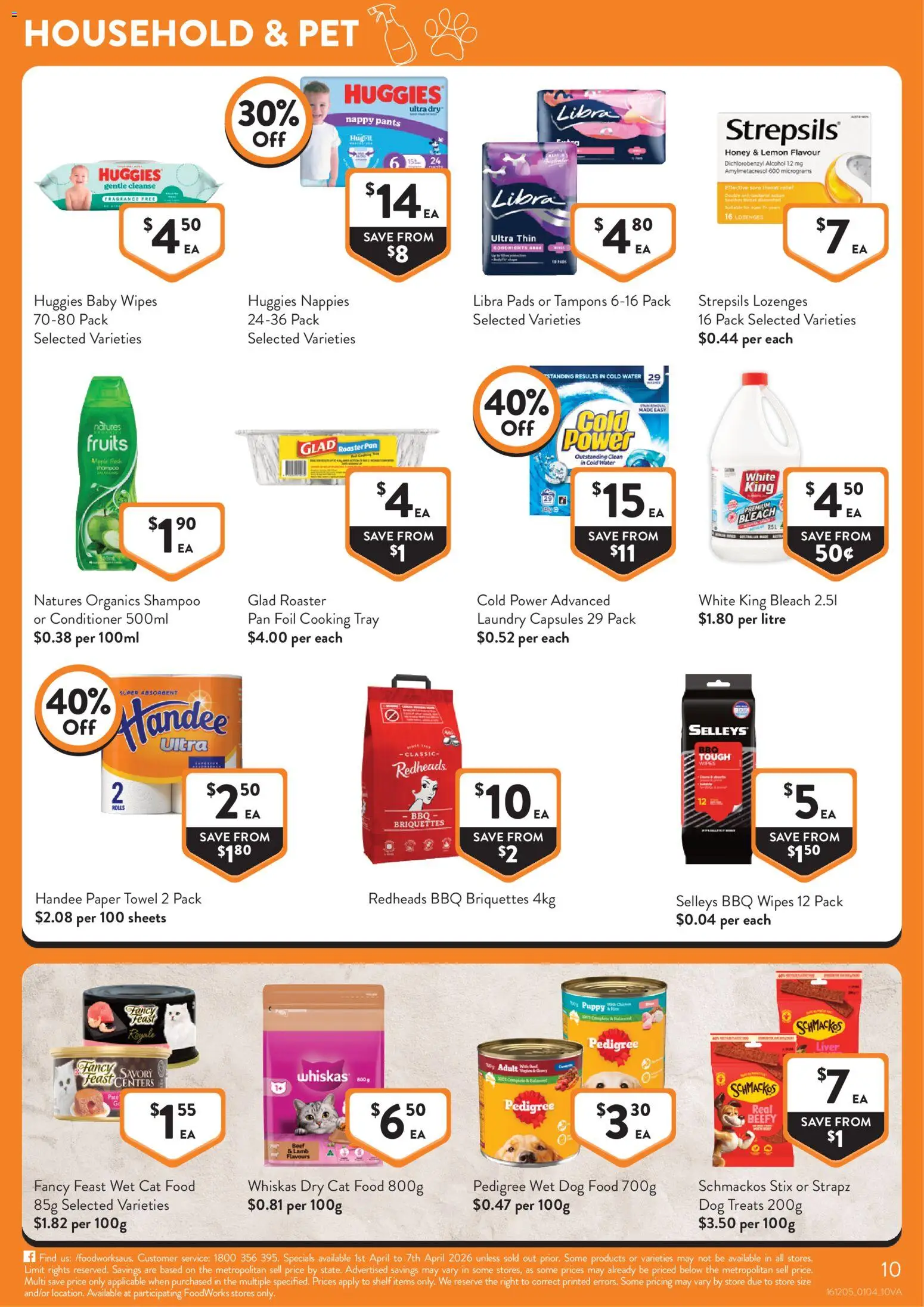 Foodworks catalogue - valid from 01.04.2026 | Page: 10 | Products: Fragrance, Nappies, Water, Lemon