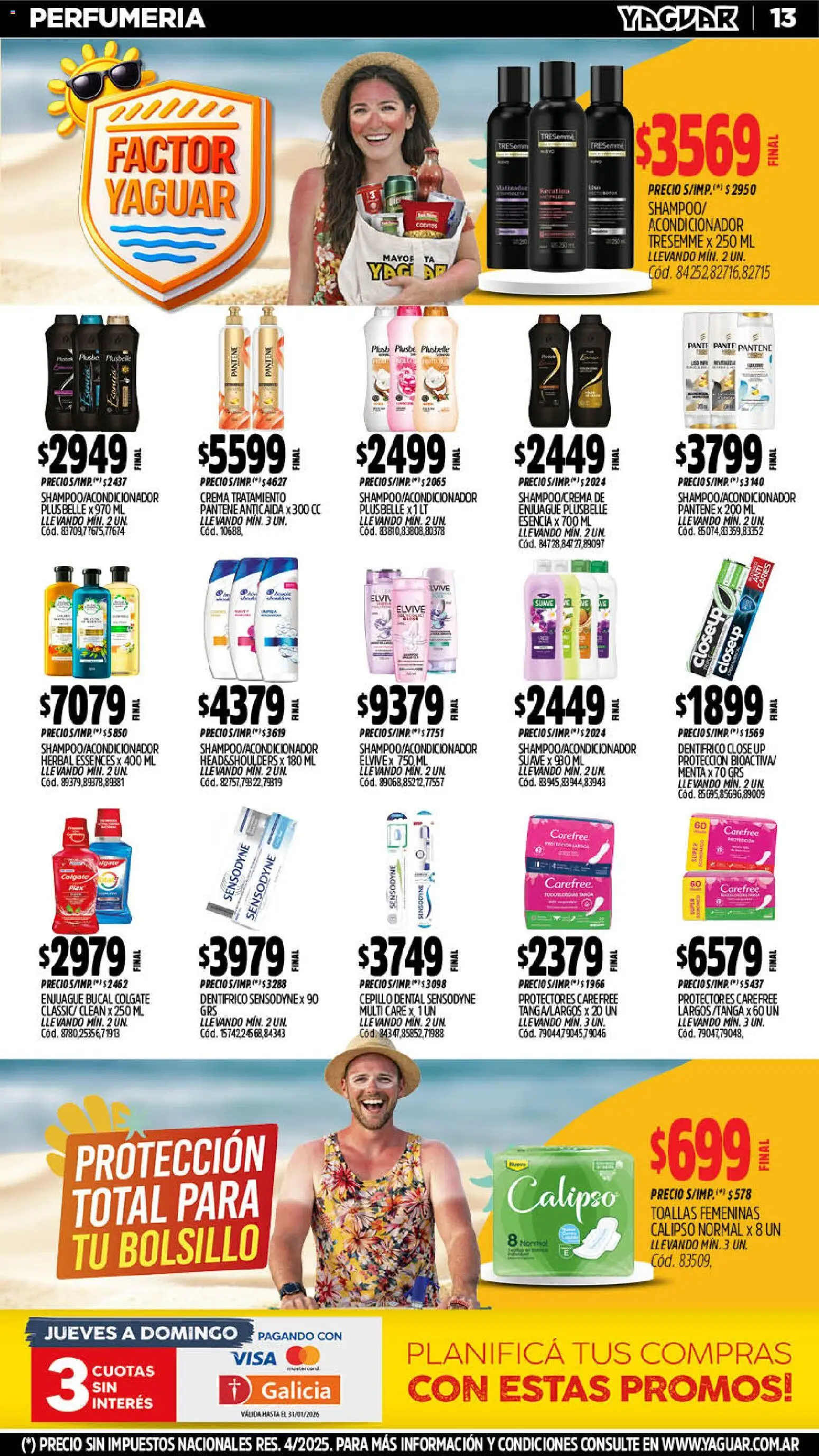 Yaguar catálogo │ válido desde el 19.01.2026 | Página: 13 | Productos: Toallas, Cepillo, Acondicionador, Crema