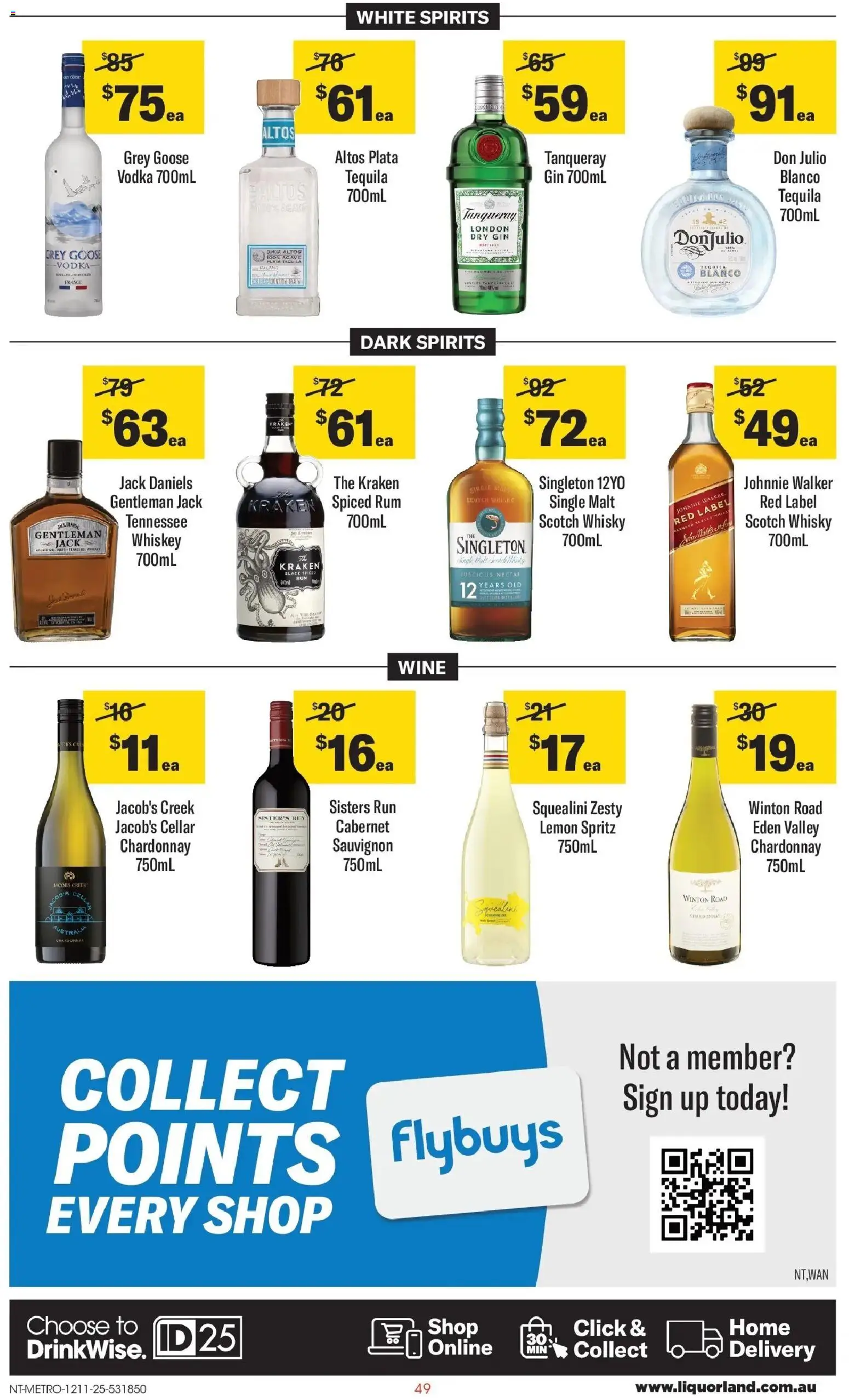 Coles catalogue - valid from 12.11.2025 | Page: 49 | Products: Wine, Vodka, Rum, Lemon