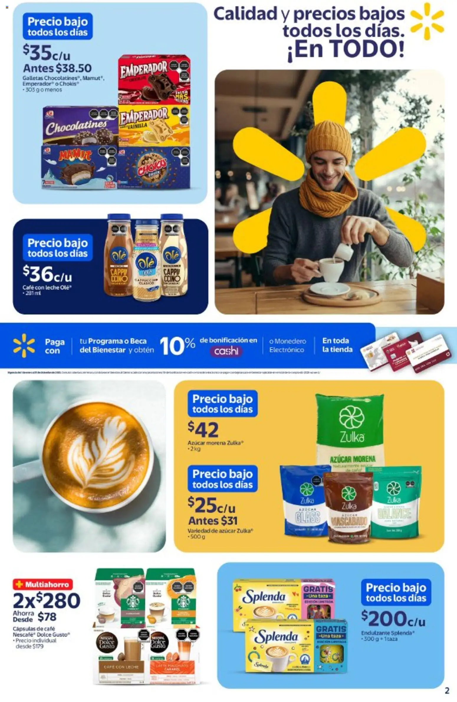 Nuevas ofertas de Walmart válidas en toda la República Mexicana desde el 20.11.2025. ¡Encuentra las mejores ofertas en Walmart folleto Precios bajos todos los días! | Página: 2 | Productos: Monedero, Leche, Café, Galletas