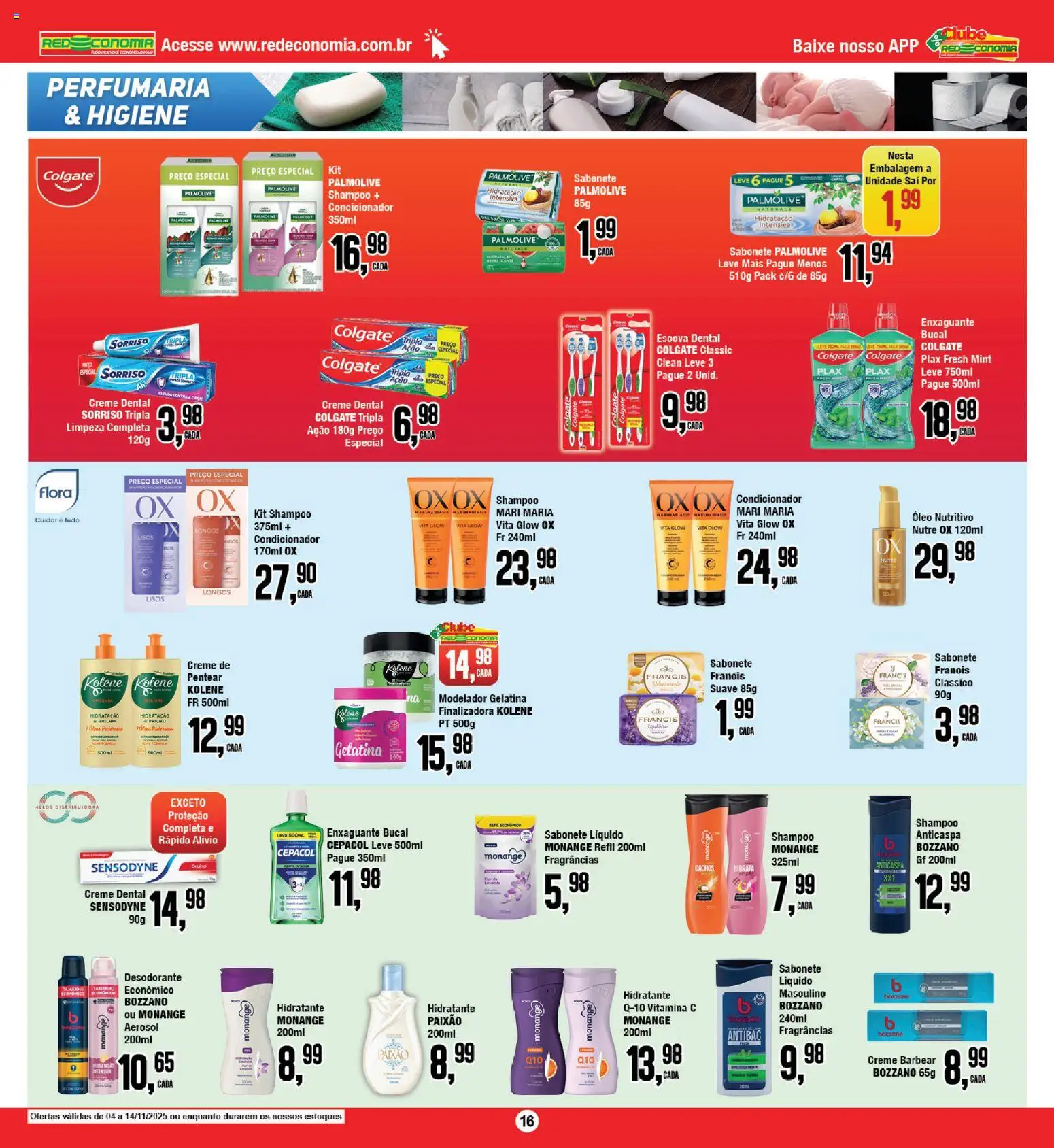 RedEconomia Folheto - válido de 04.11.2025 | Página: 16 | Produtos: Escova, Desodorante, Óleo, Creme