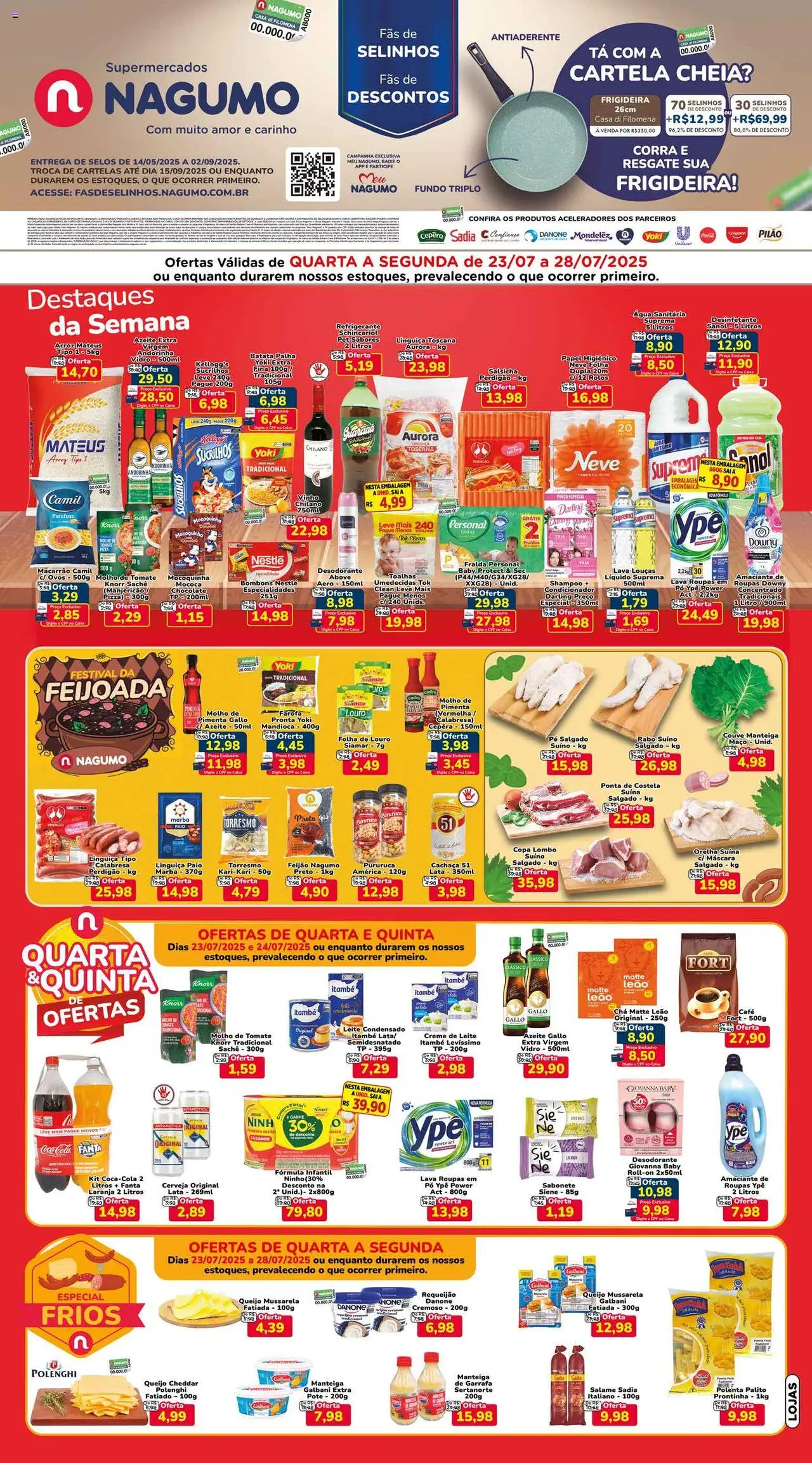 Nagumo Folheto - válido de 23.07.2025 | Página: 1 | Produtos: Pó, Arroz, Requeijão, Amaciante
