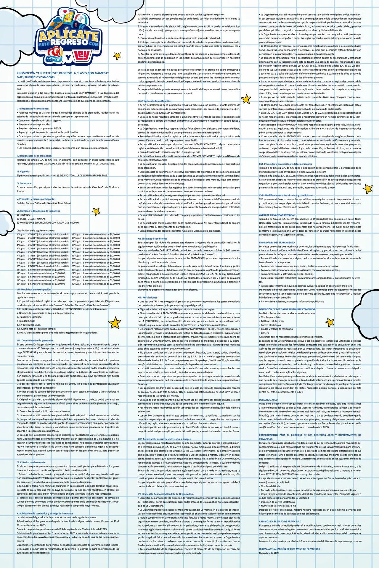 Nuevas ofertas de Casa Ley válidas en toda la República Mexicana desde el 15.08.2025. ¡Encuentra las mejores ofertas en Casa Ley - Folleto Aplícate este Regreso con Gamesa! | Página: 2 | Productos: Monedero, Res, Tablet, Teléfono