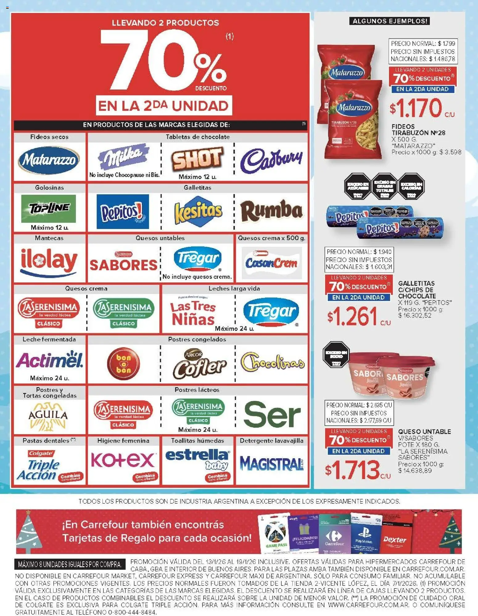 Carrefour ofertas │ válido desde el 13.01.2026 | Página: 6 | Productos: Teléfono, Detergente, Queso, Fideos