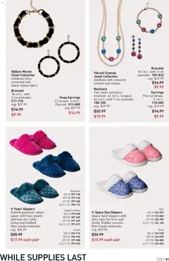 Preview of Pearl Slippers, Quilted polyester velour upper with faux-pearls and faux-fur collar, lining and footbed. Man-made materials. from shop Avon valid from 06.11.2025 | Page: 61