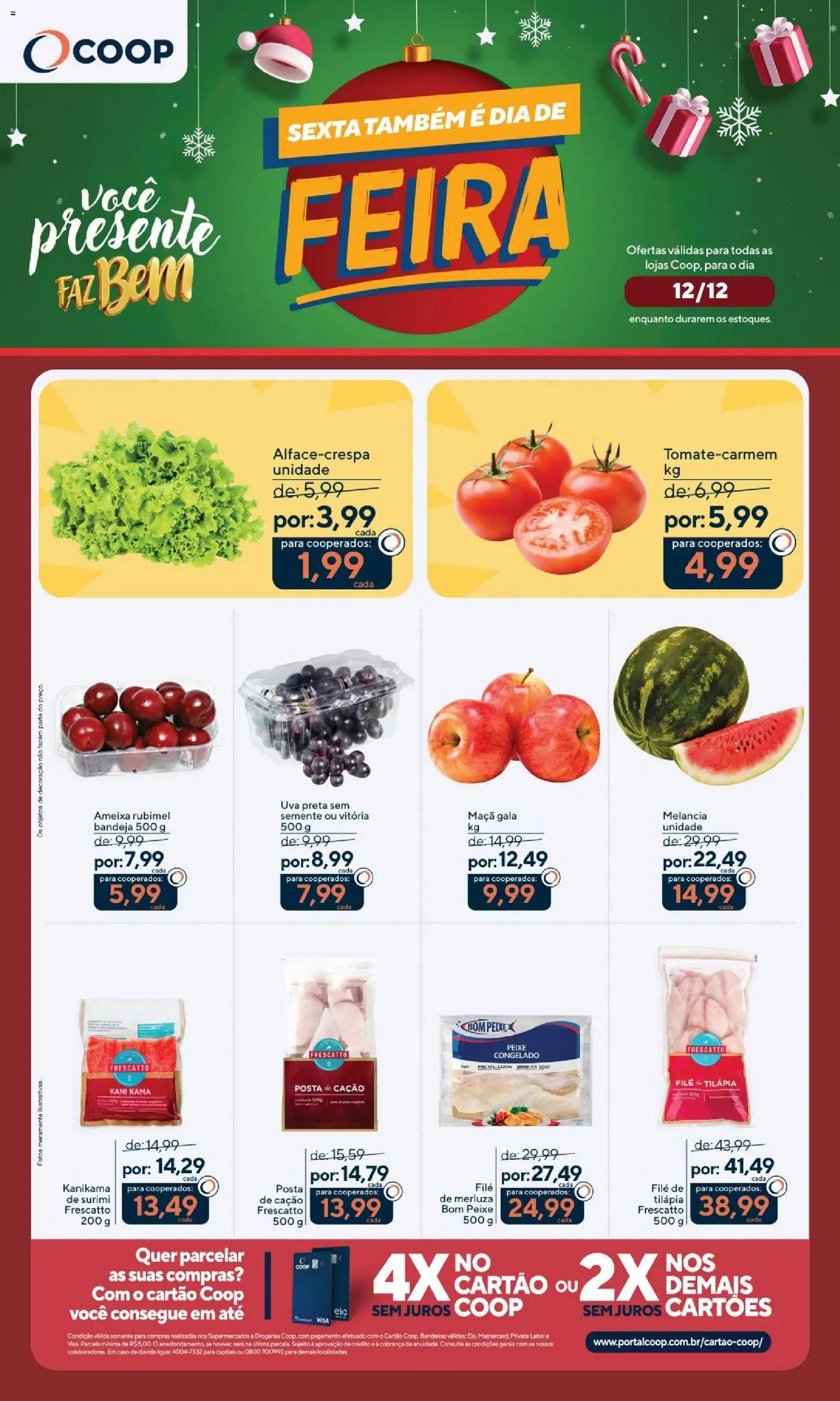 Coop Folheto - válido de 12.12.2025 | Página: 1 | Produtos: Melancia, Peixe, Filé de tilápia, Ameixa