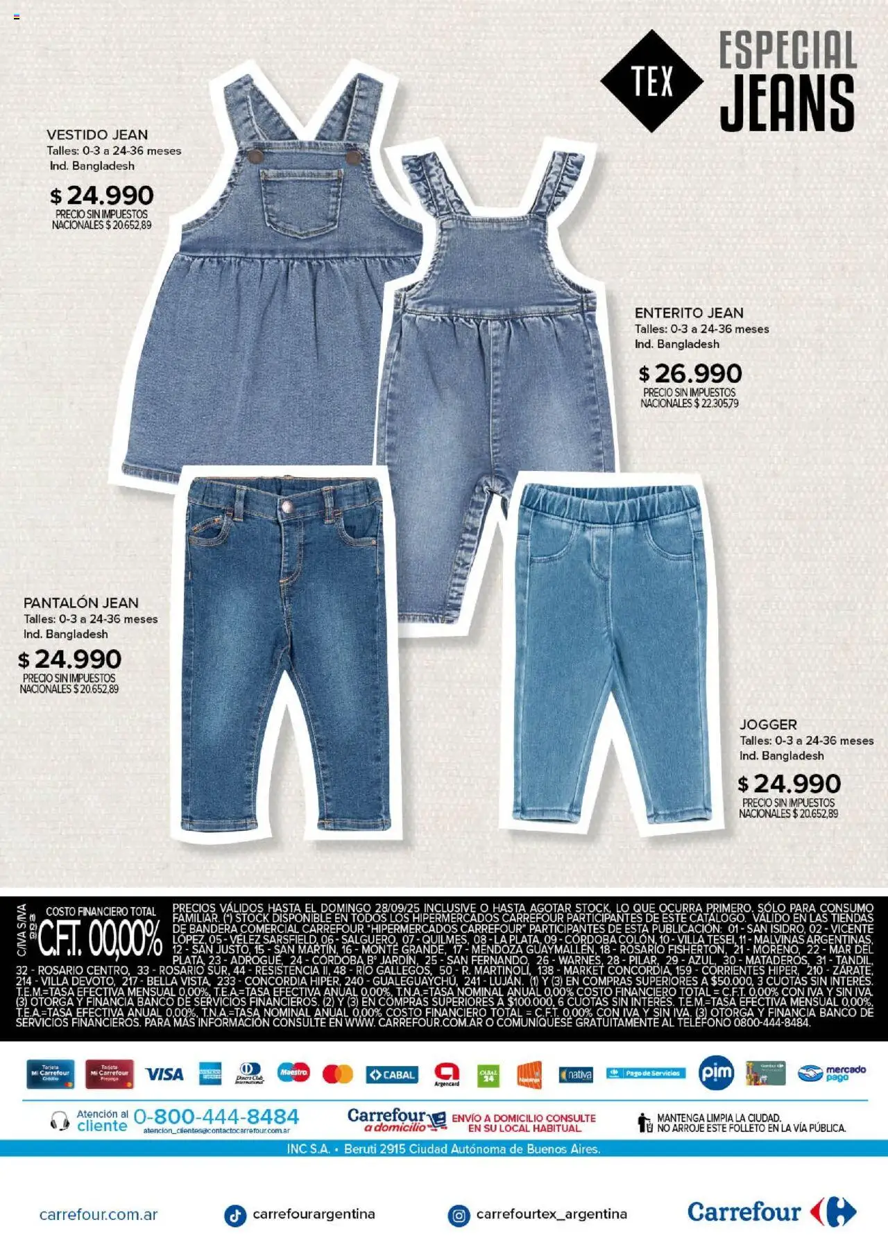 Carrefour - Especial Jeans │ válido desde el 12.09.2025 | Página: 10 | Productos: Teléfono, Jean, Banco, Té