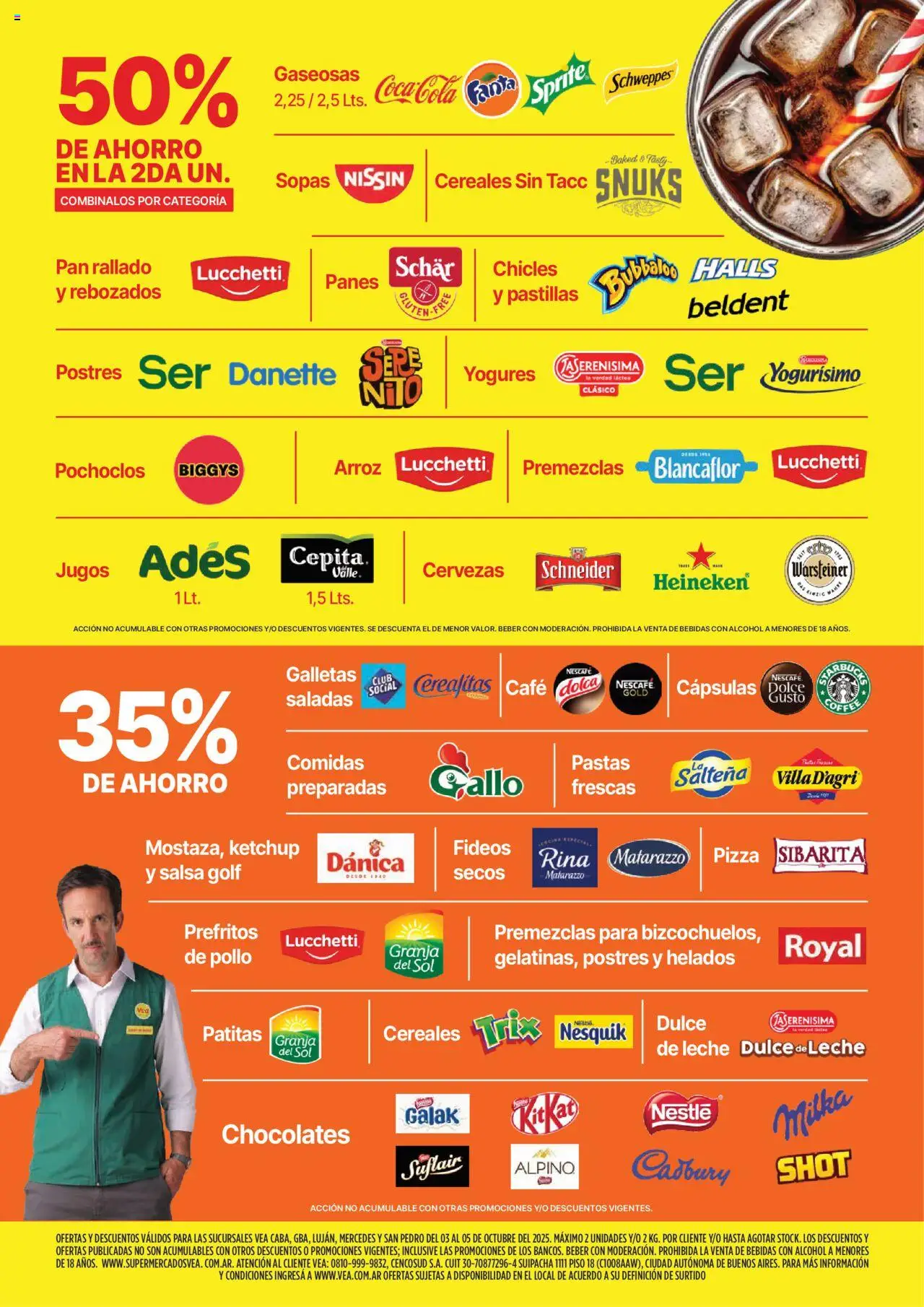 Vea - Oferta fin de semana │ válido desde el 03.10.2025 | Página: 5 | Productos: Pollo, Café, Arroz, Cereales