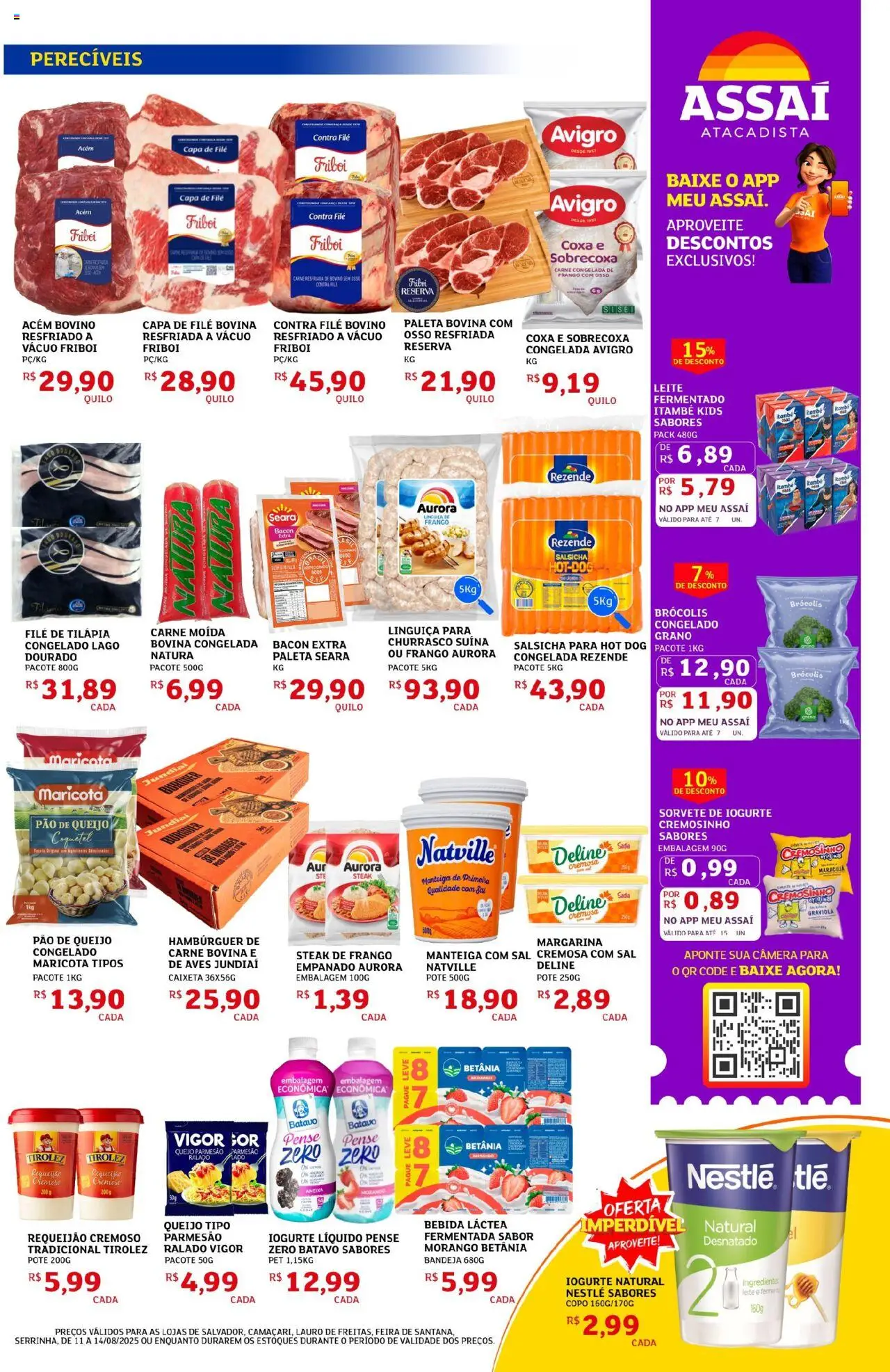 Assaí Atacadista Folheto - válido de 11.08.2025 | Página: 3 | Produtos: Iogurte, Tilápia, Bebida, Bandeja