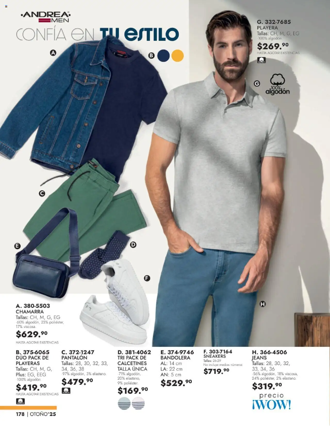 Nuevas ofertas de Andrea válidas en toda la República Mexicana desde el 24.08.2025. ¡Encuentra las mejores ofertas en Andrea - Catálogo Vestir Caballero! | Página: 16 | Productos: Chamarra, Algodón, Playera