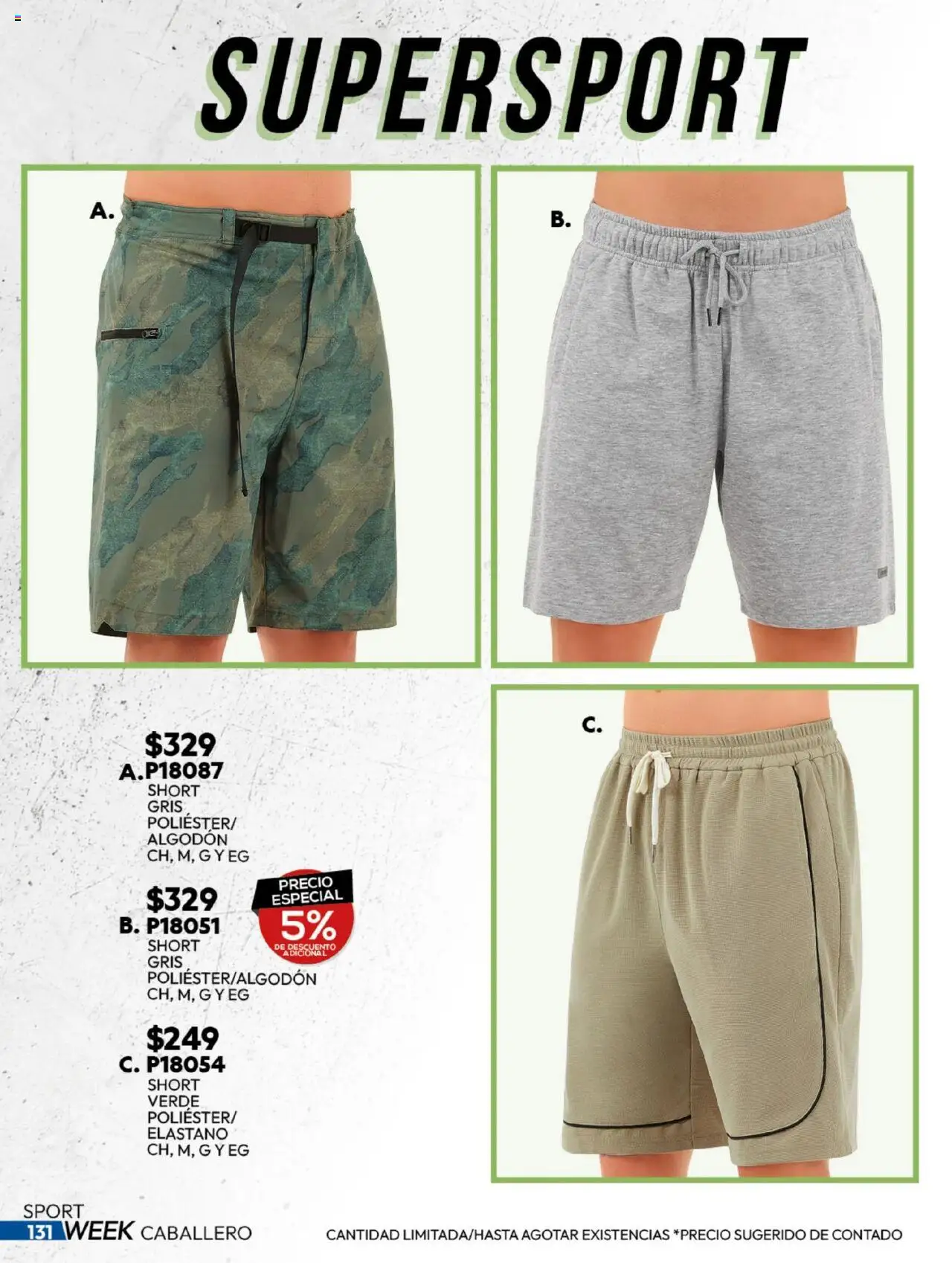Nuevas ofertas de Cklass válidas en toda la República Mexicana desde el 25.08.2025. ¡Encuentra las mejores ofertas en Cklass - Catálogo Sportweek! | Página: 132 | Productos: Algodón, Short
