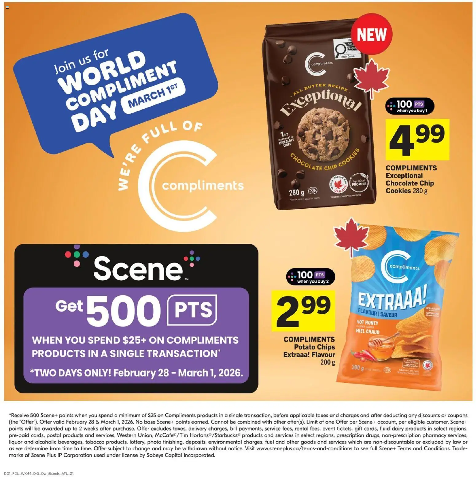 Foodland flyer valid from 26.02.2026 | Page: 7 | Products: Chips, Cookies, Butter, Chocolate