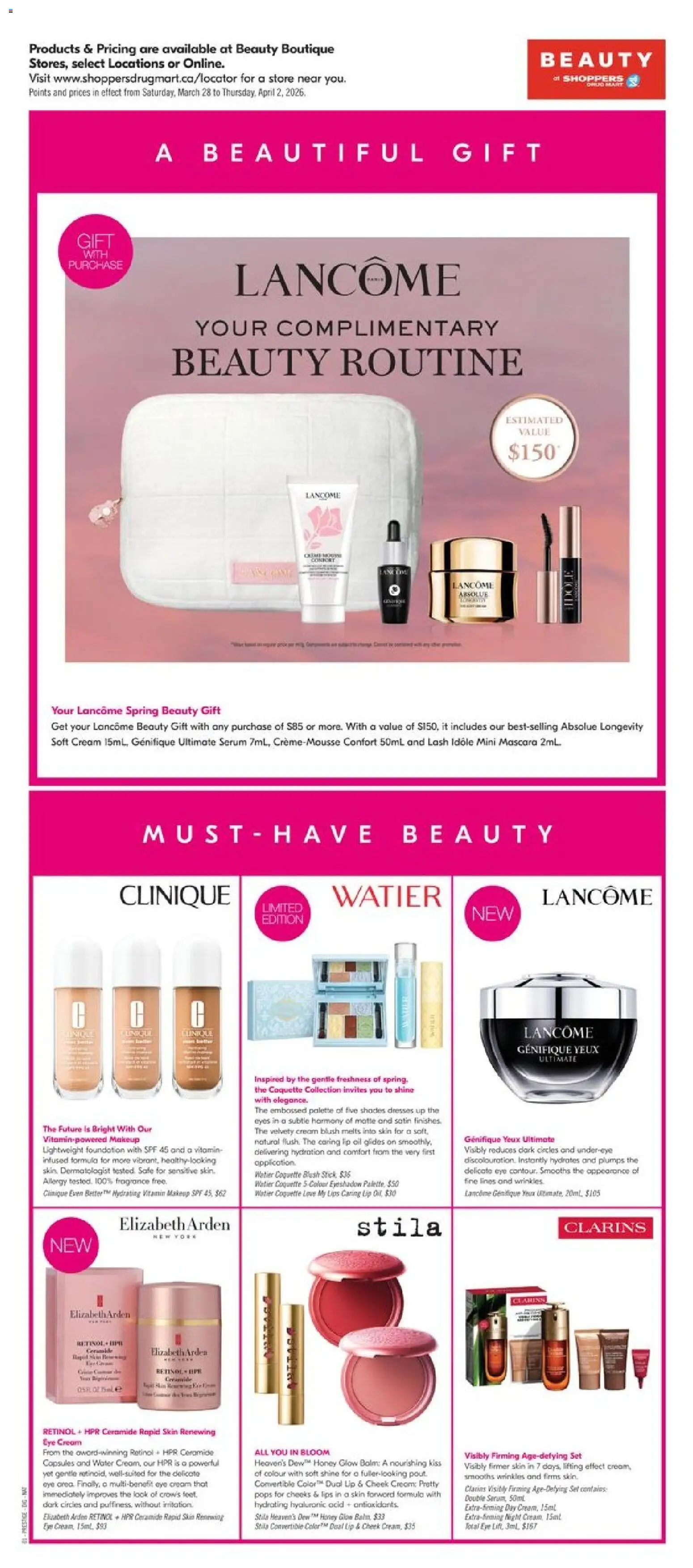 Shoppers flyer valid from 27.03.2026 | Page: 10 | Products: Fragrance, Blush, Mascara, Oil