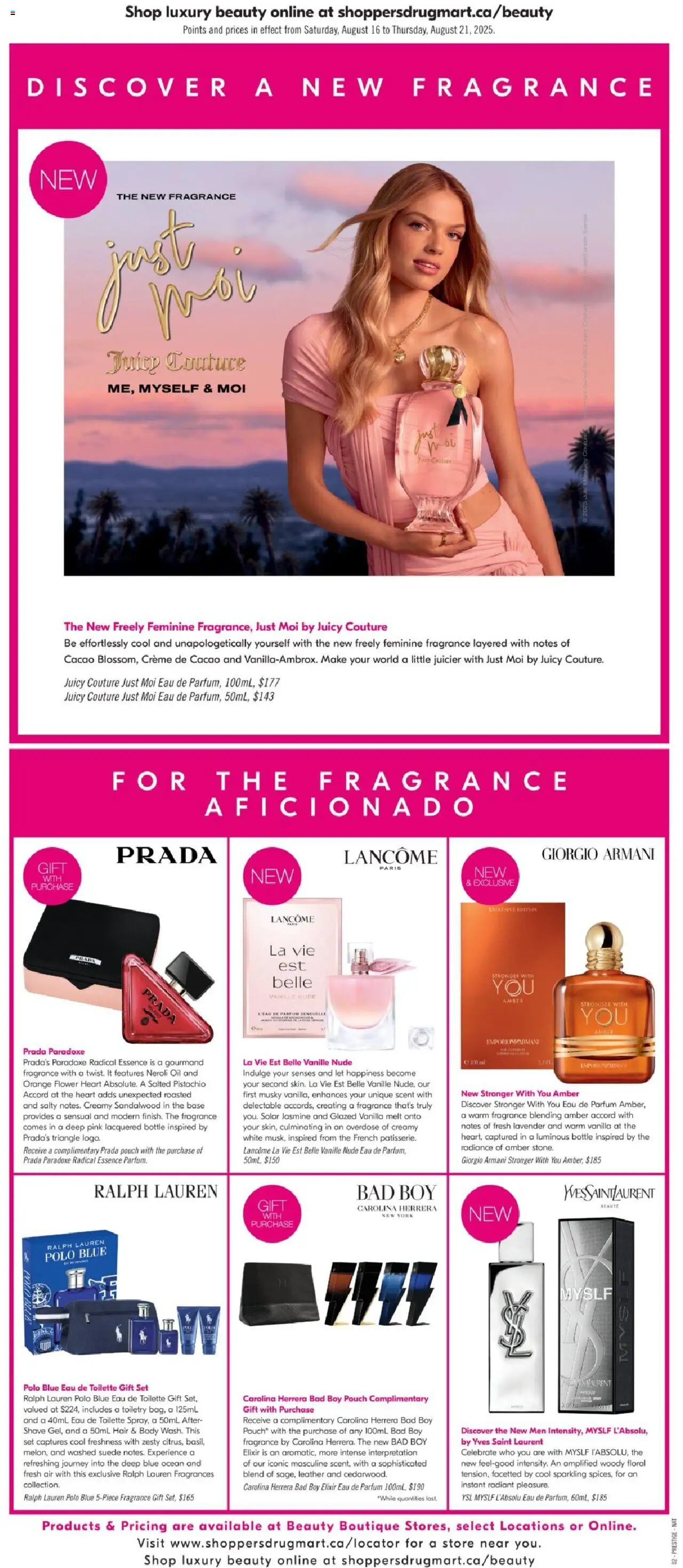Shoppers flyer valid from 16.08.2025 | Page: 12 | Products: Fragrance, Eau de toilette, Toilette, Oil