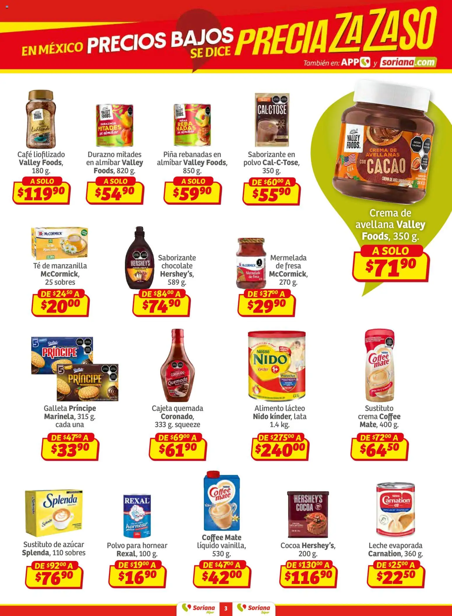 Nuevas ofertas de Soriana válidas en toda la República Mexicana desde el 02.01.2026. ¡Encuentra las mejores ofertas en Soriana - Preciazazaso Híper: Ags, Col, Gto, Jal, Mich! | Página: 3 | Productos: Fresa, Azúcar, Cacao, Polvo