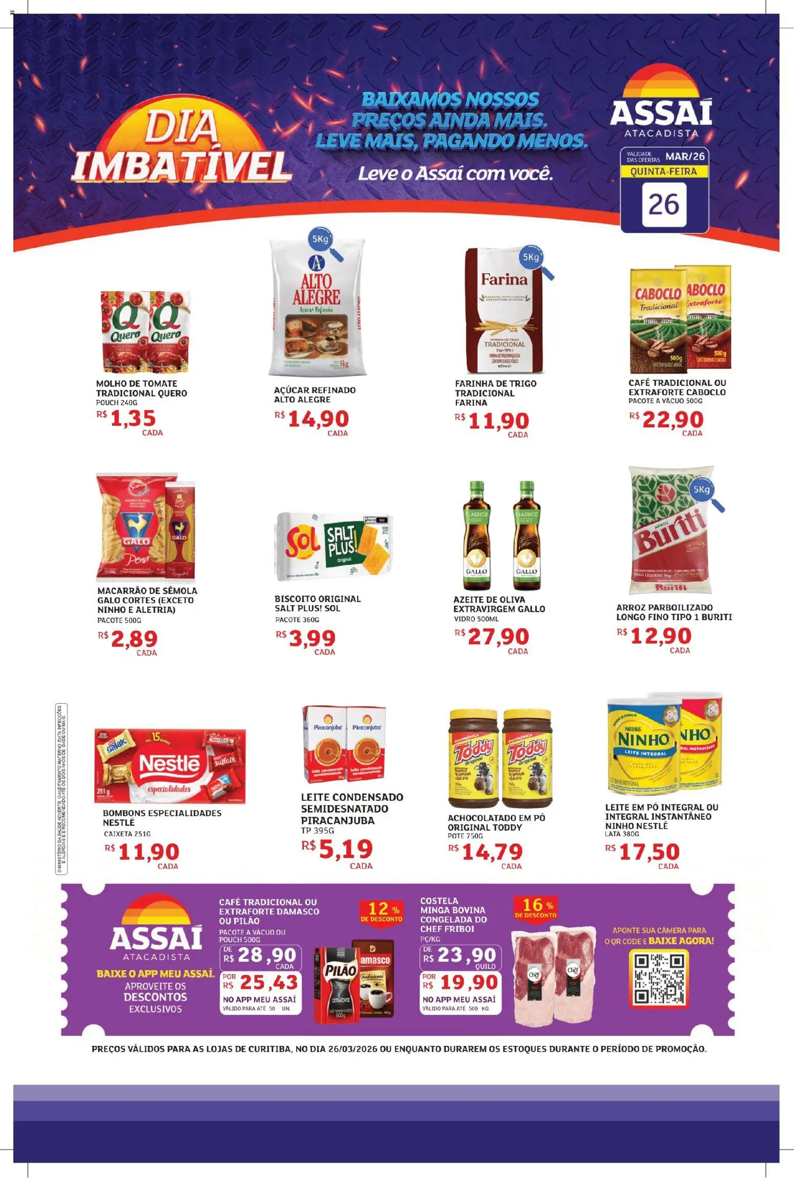 Assaí Atacadista Folheto - válido de 26.03.2026 | Página: 1 | Produtos: Pó, Cálcio, Açúcar, Câmera