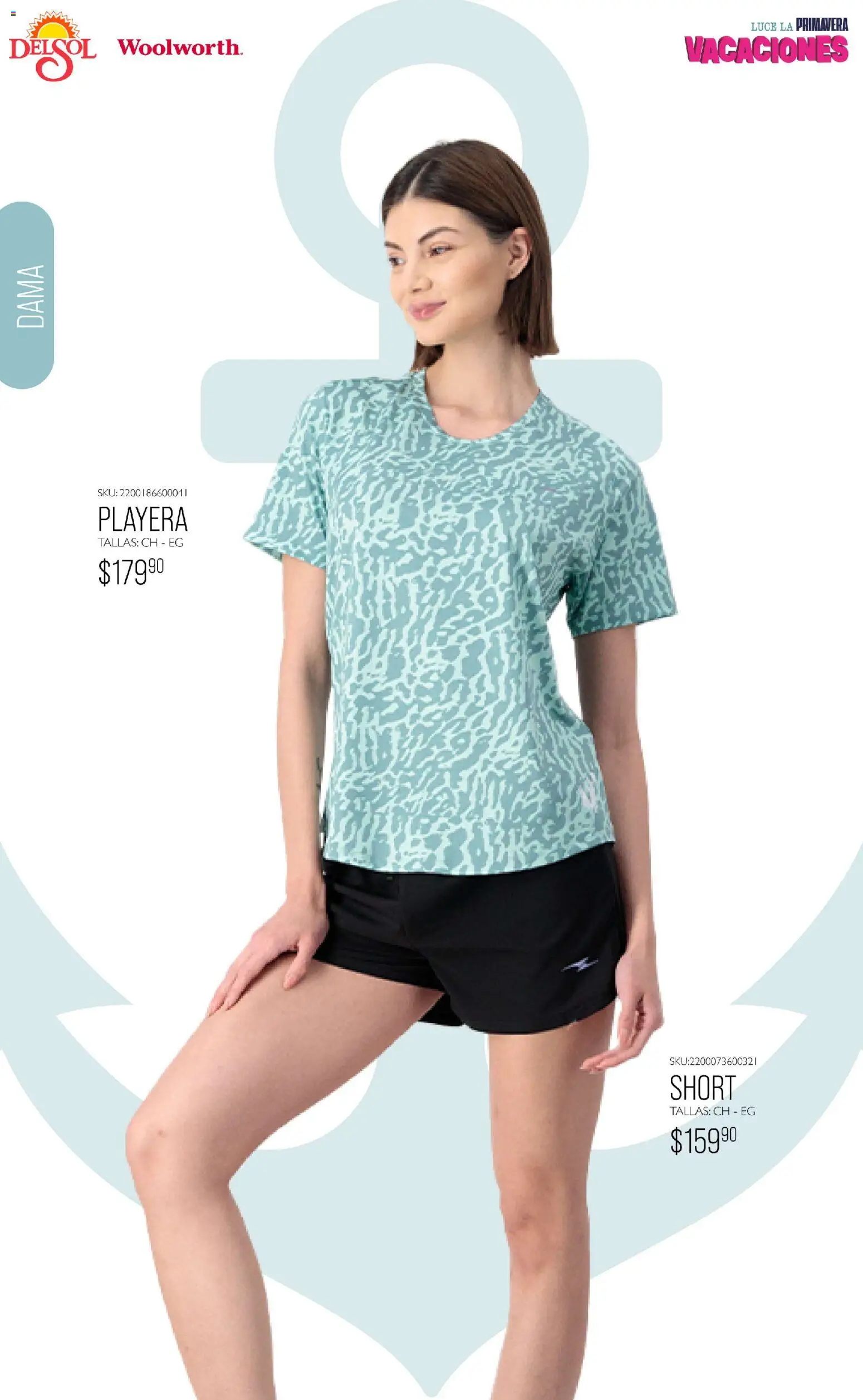 Nuevas ofertas de Del Sol y Woolworth válidas en toda la República Mexicana desde el 19.03.2026. ¡Encuentra las mejores ofertas en Del Sol y Woolworth catálogo Vacaciones 2026 ! | Página: 18 | Productos: Playera, Short