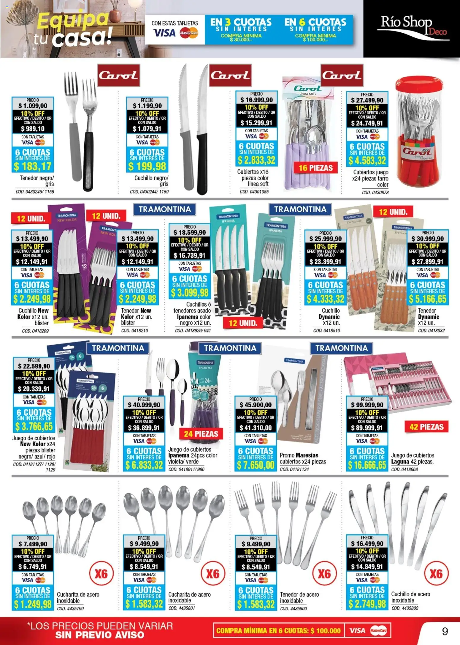 Río Shop Deco catálogo │ válido desde el 17.03.2026 | Página: 9 | Productos: Cuchillo, Tenedor