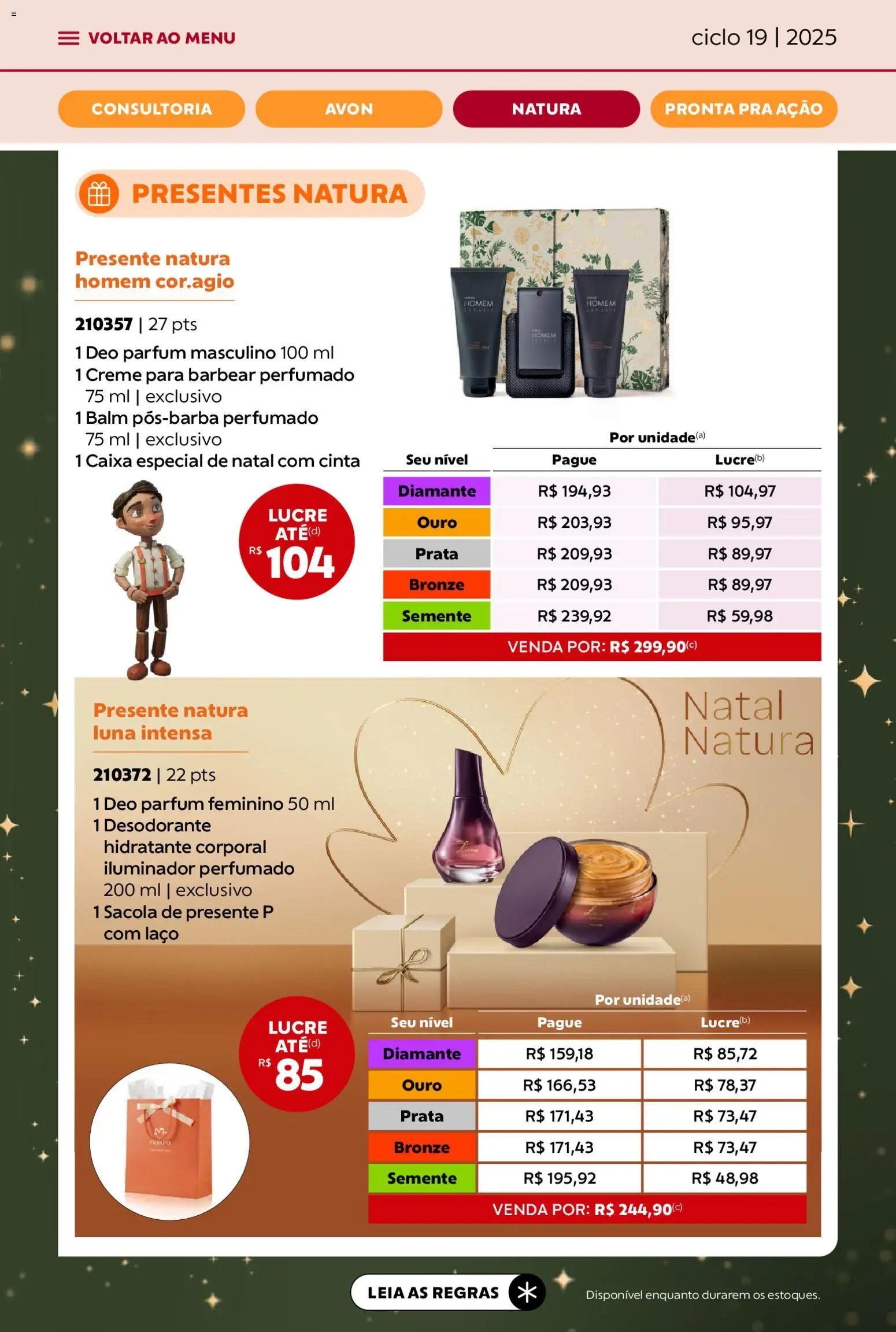 Avon Folheto - válido de 21.11.2025 | Página: 39 | Produtos: Hidratante corporal, Desodorante, Caixa, Iluminador