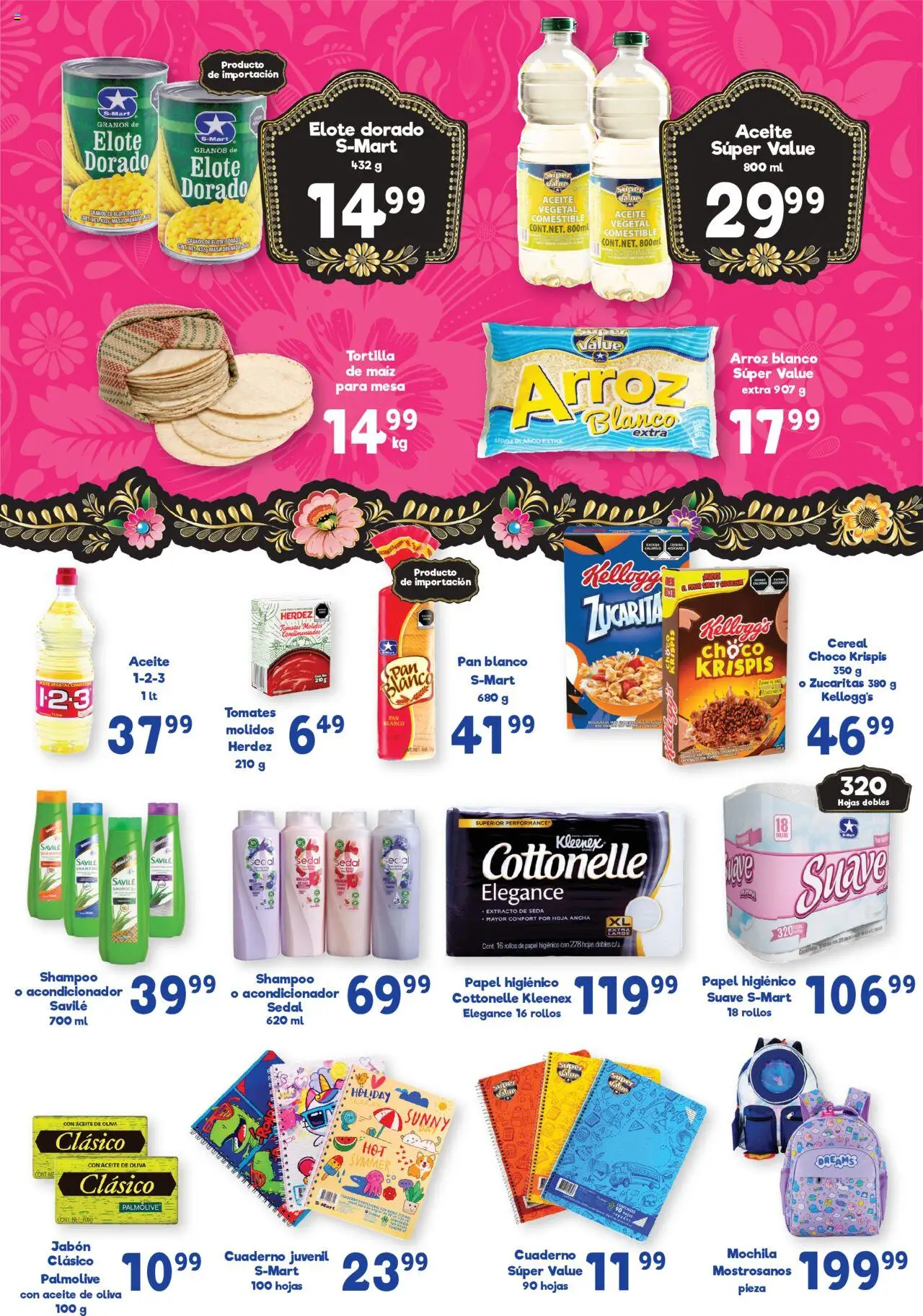 Nuevas ofertas de S-Mart válidas en toda la República Mexicana desde el 26.08.2025. ¡Encuentra las mejores ofertas en S-Mart folleto! | Página: 5 | Productos: Mochila, Pan, Notebook, Mesa