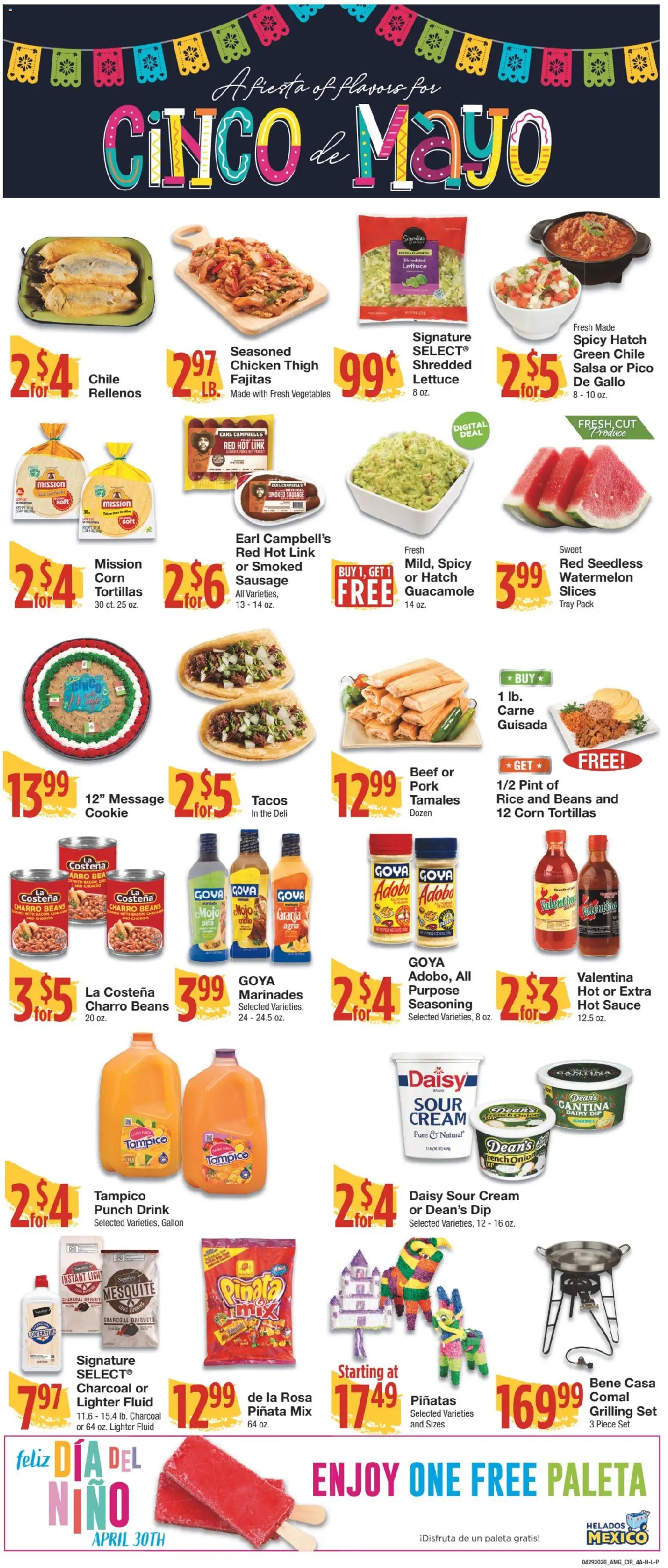United Supermarkets Ad - valid from 28.04.2026 | Page: 4 | Products: Rice, Cream, Lighter, Onion
