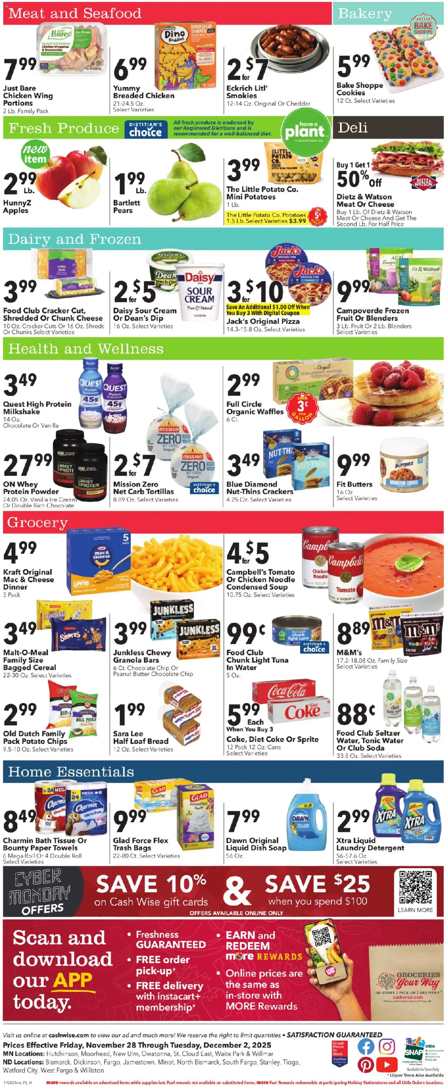 Cash Wise Weekly Ad - valid from 28.11.2025 | Page: 2 | Products: Bakery, Pizza, Apples, Potatoes