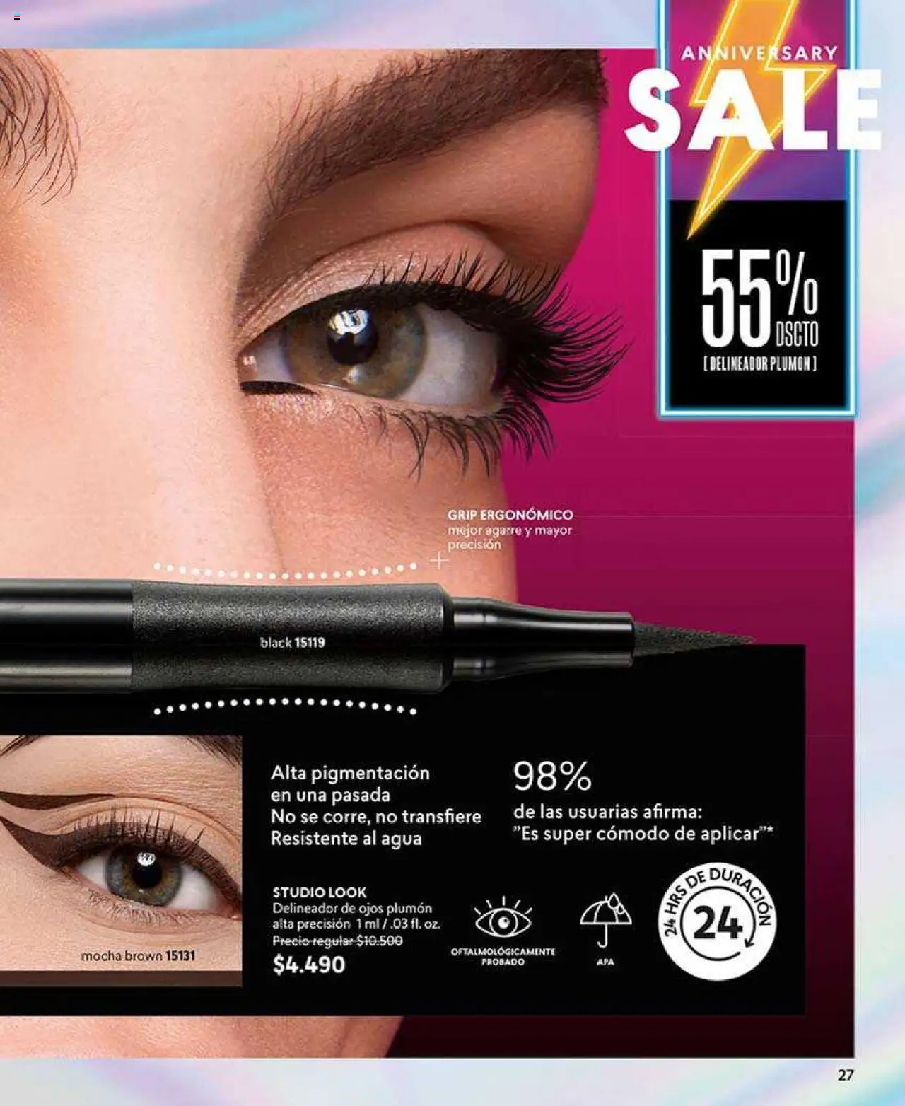 Catálogo CyZone Campaña 10 │ válido desde el 02.06.2025 | Página: 27 | Productos: Agua, Delineador de ojos, Delineador, Plumón