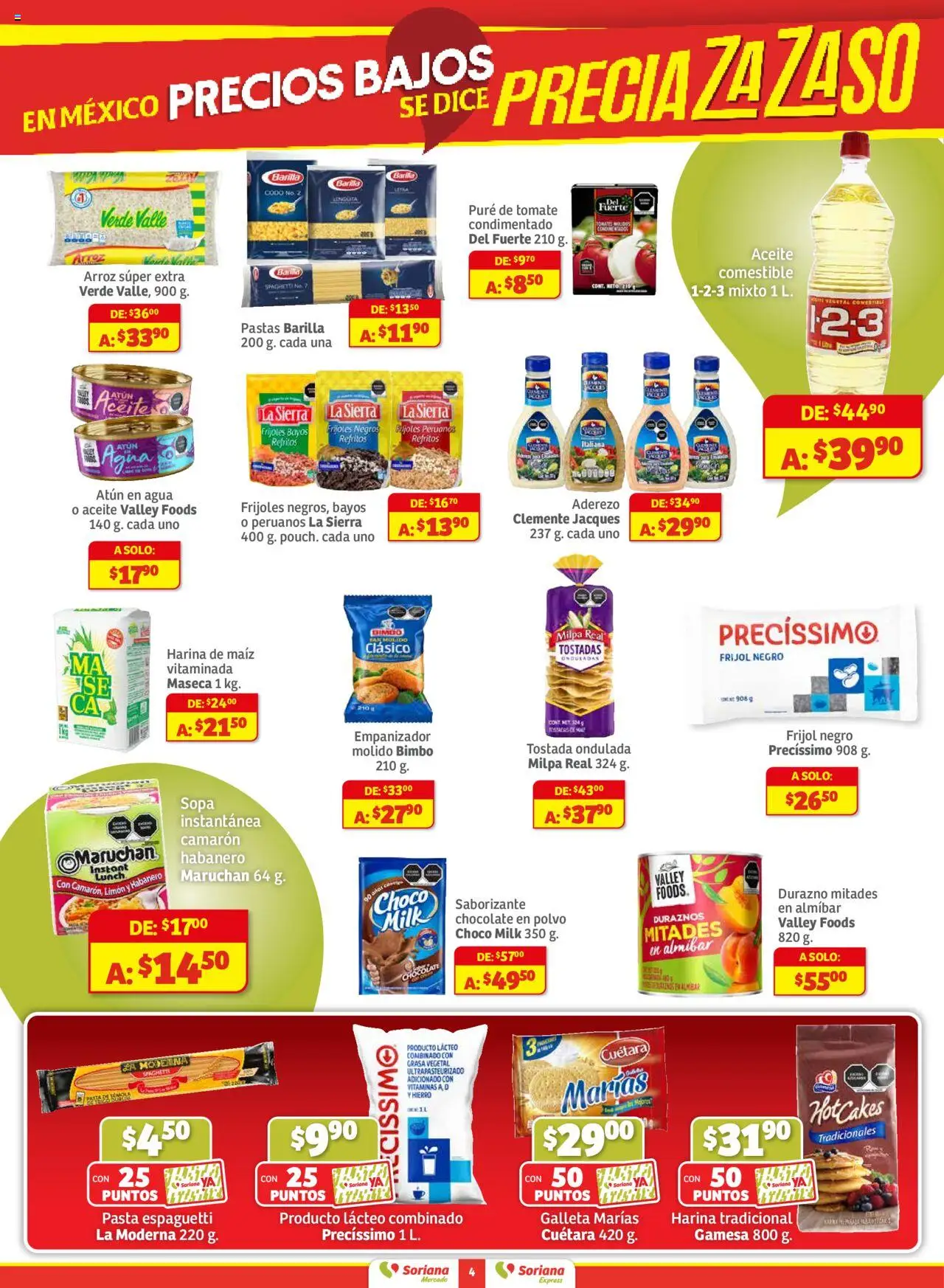 Nuevas ofertas de Soriana válidas en toda la República Mexicana desde el 18.09.2025. ¡Encuentra las mejores ofertas en Soriana - Pesito Valedor Mercado: Edo Mex, Valle De México, Gro, Hgo, Mor, Pue, Qto, Tlax, Ver! | Página: 4 | Productos: Durazno, Agua, Pan, Vitaminas